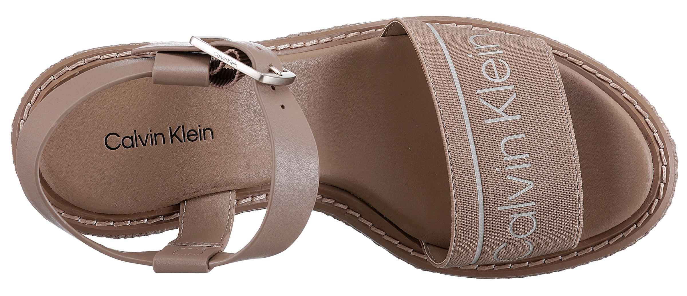 Calvin Klein Sandalette »WIRA 5C *I«, mit Bast bezogenem Keilabsatz