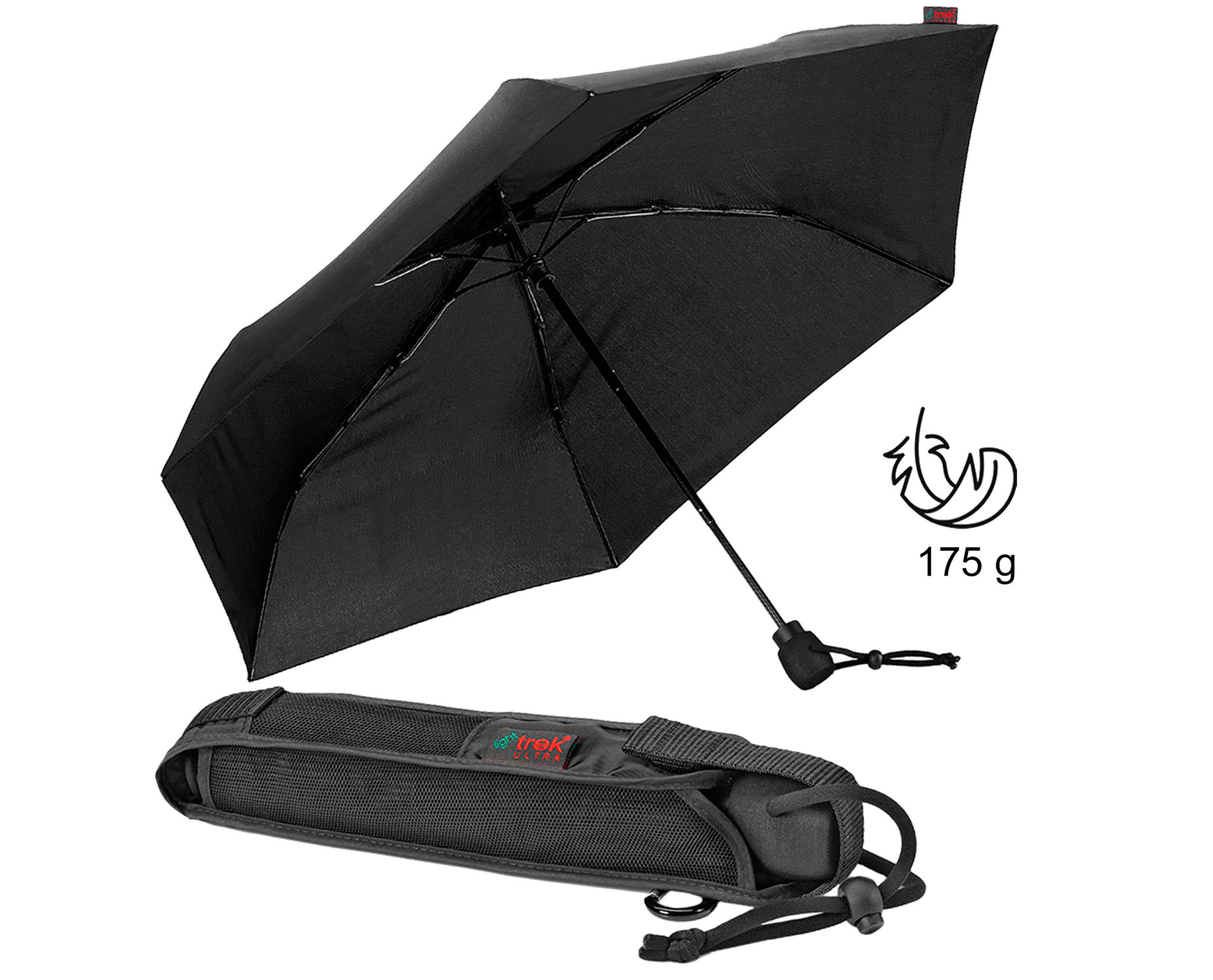 Taschenregenschirm »light trek® ultra, schwarz«, besonders leicht, kompakte Größe