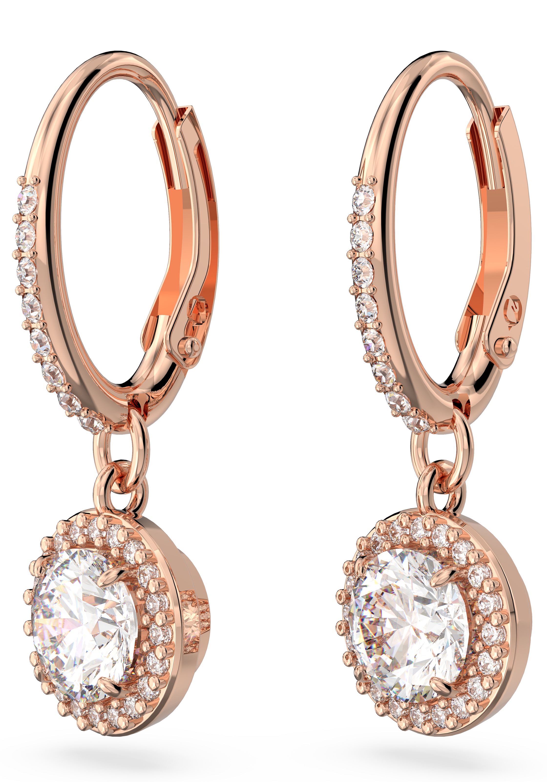 Paar Ohrhänger SWAROVSKI "Una Angelic Stern", rosa (roségoldfarben, kristallweiß, kristallweiß), Ohrringe, Damen, Metall, mit Swarovski Kristall 6