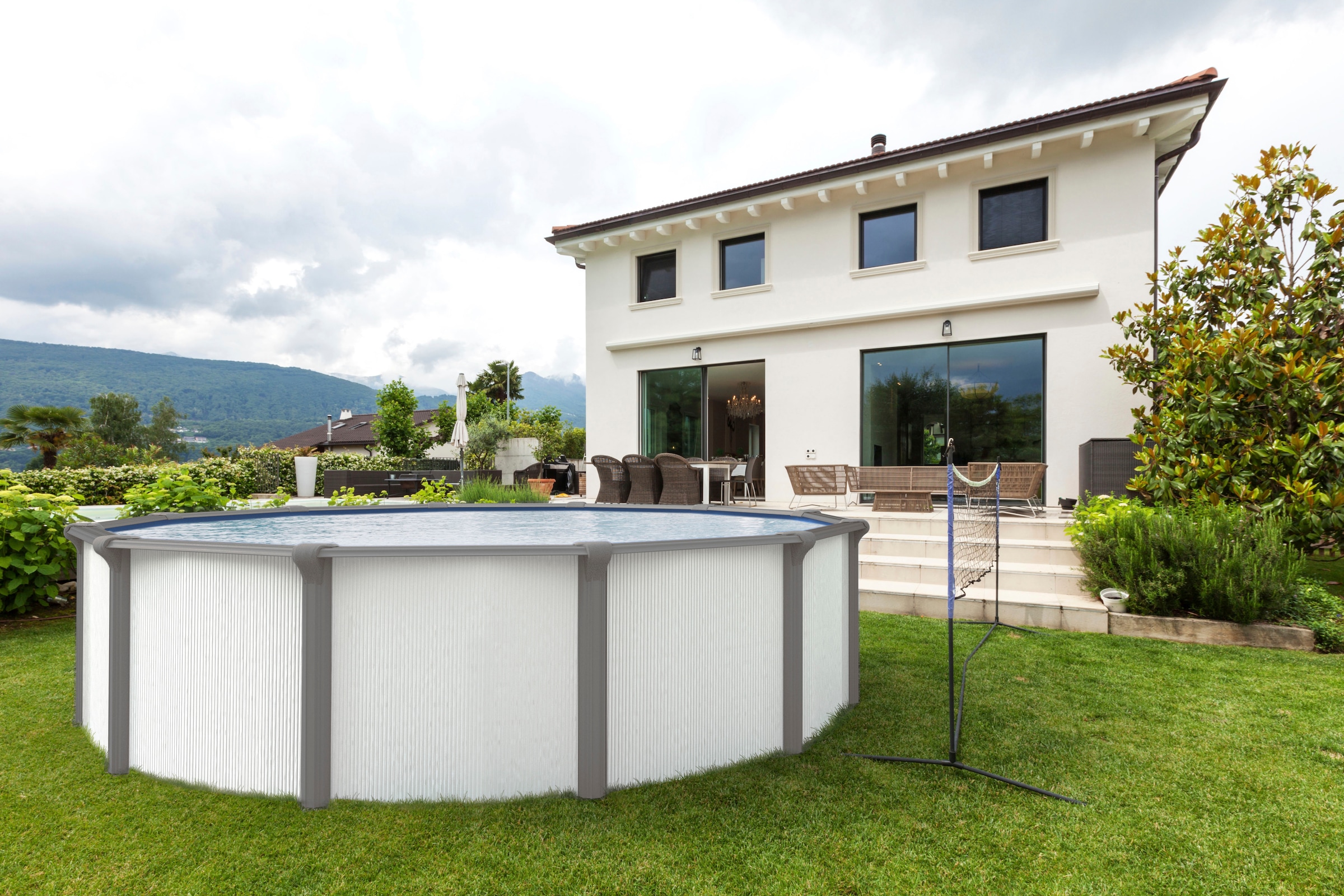 KWAD Rundpool »»Supreme« all in Premium Folie«, (Set, 7 tlg.), inkl. Bodenisolationsseti, in versch. Folienfarben, ØxH: 550x123 cm
