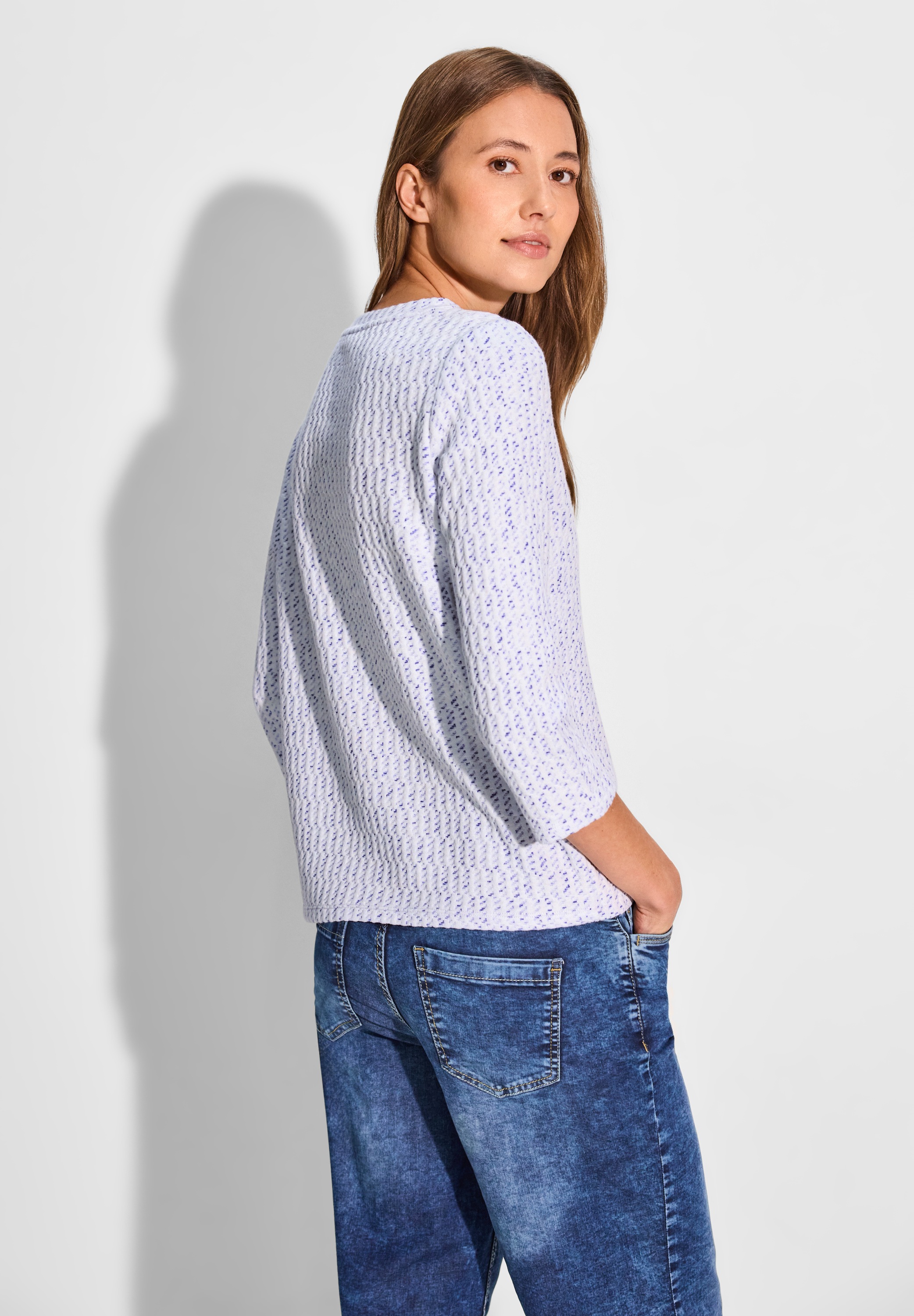 Cecil Langarmshirt, in Melange Optik