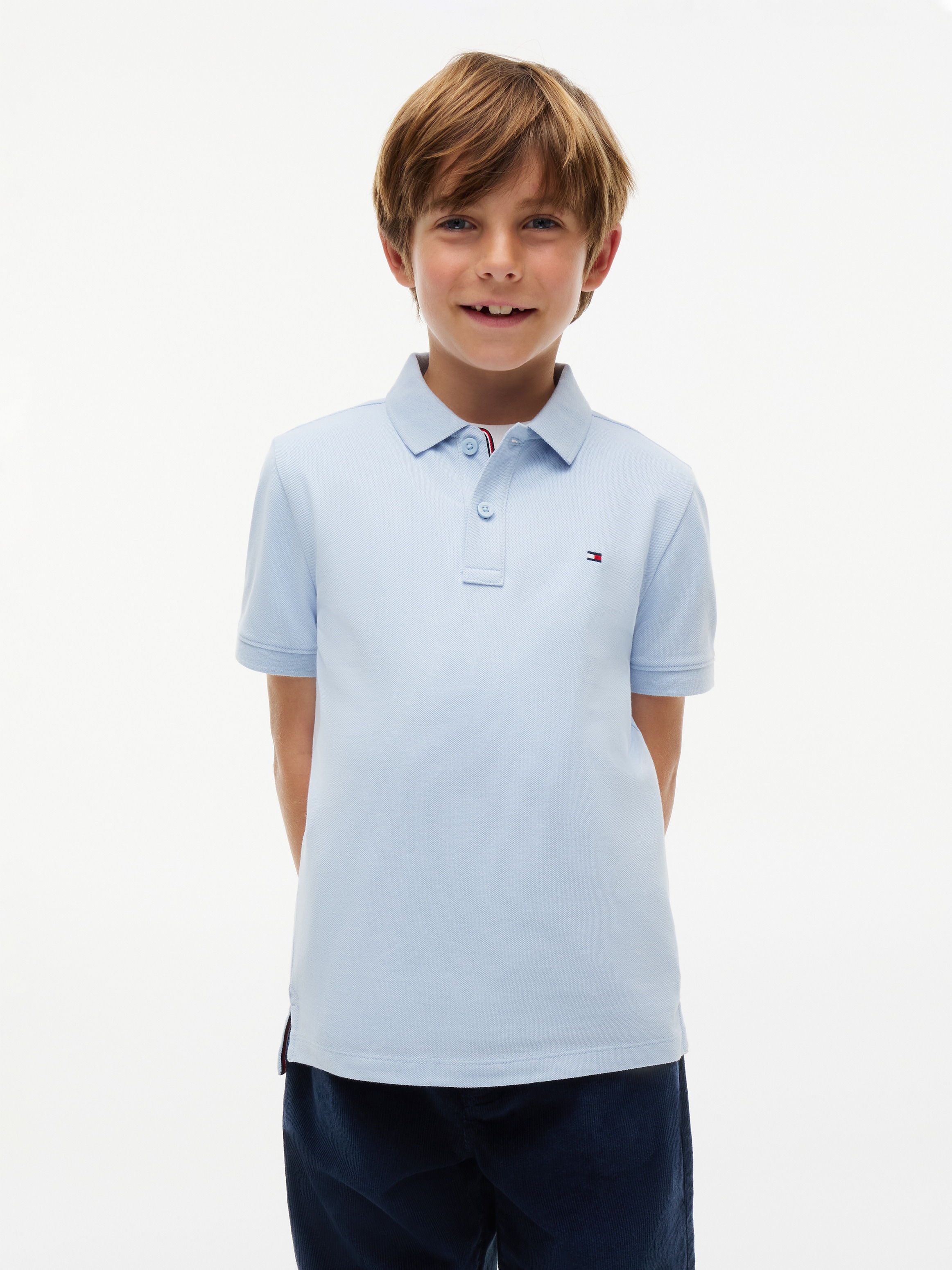 Tommy Hilfiger Poloshirt "FLAG POLO SS" mit Logostickerei