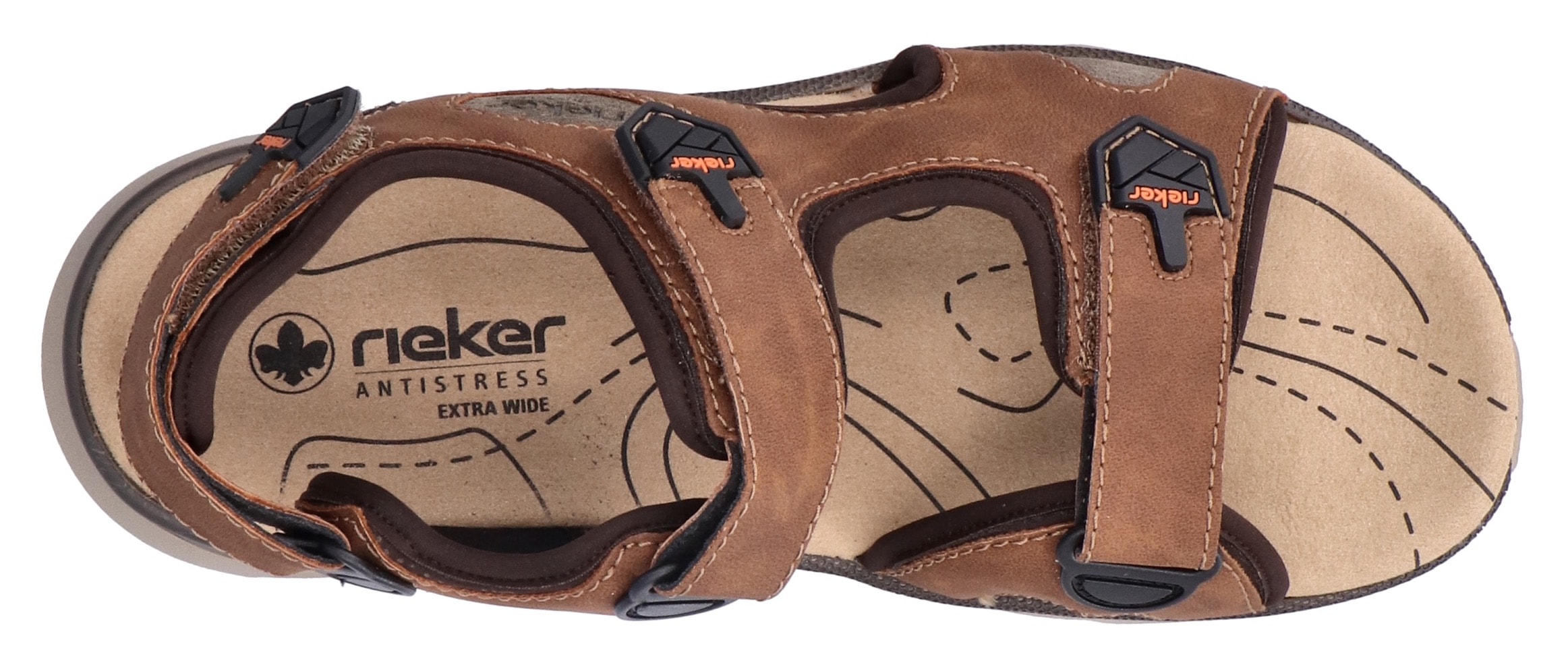 Rieker Sandale, Trekkingsandale, Outdoorsandale, Sommerschuh mit Klettverschlüssen