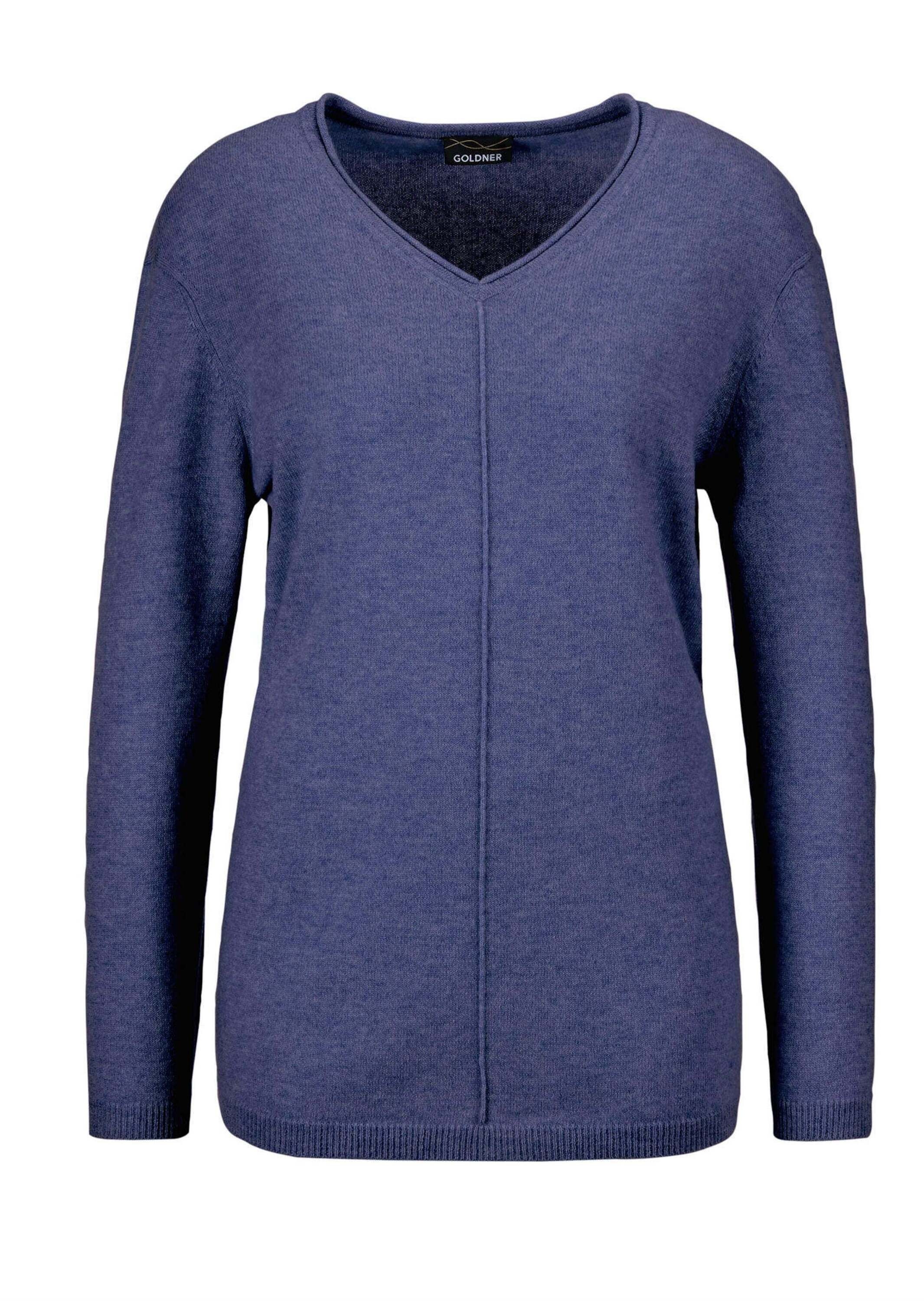 GOLDNER Strickpullover "Kurzgröße Basicpullover mit V-Ausschnitt" Aufwendig günstig online kaufen