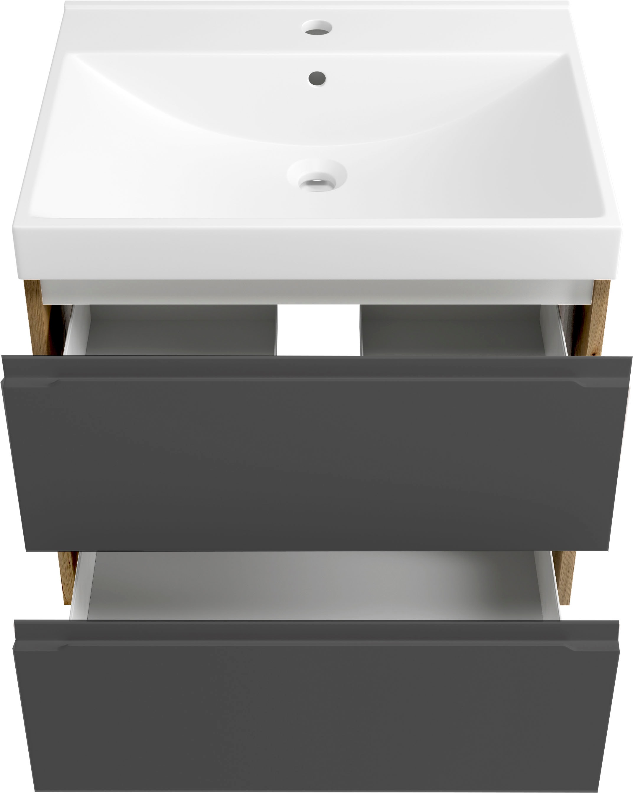 welltime Waschtisch »CABO, Waschtisch« matt grau, griffloses Design