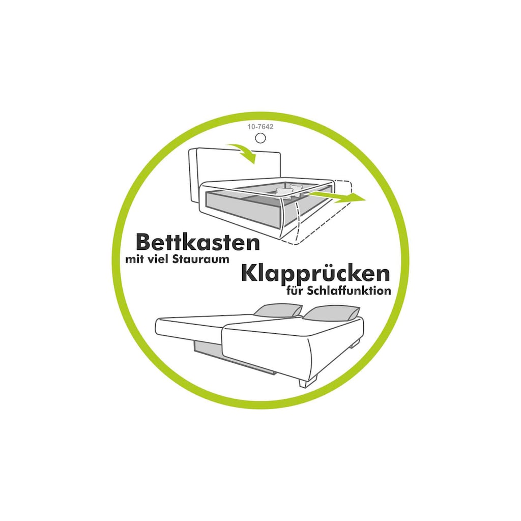 Jockenhöfer Gruppe Ecksofa »Luciano L-Form mit induktiver Lademöglichkeit, USB-A & USB-C Ladeport«