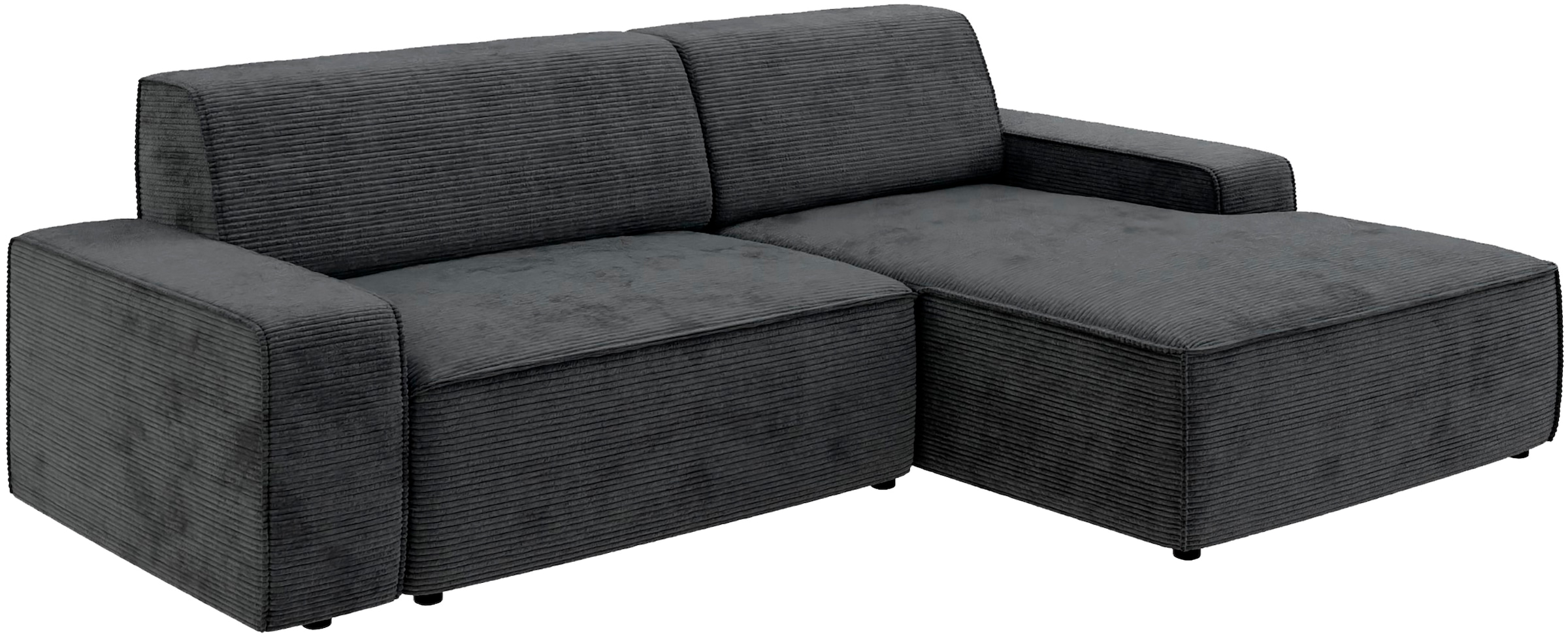 TRENDMANUFAKTUR Ecksofa »Graz, wahlweise mit Sitzvorschub und Bettkasten, L-Form, Breite 246 cm«, in Cord-, haustierfreundlichem LEO Struktur- oder LUMOS-3D-Bezug