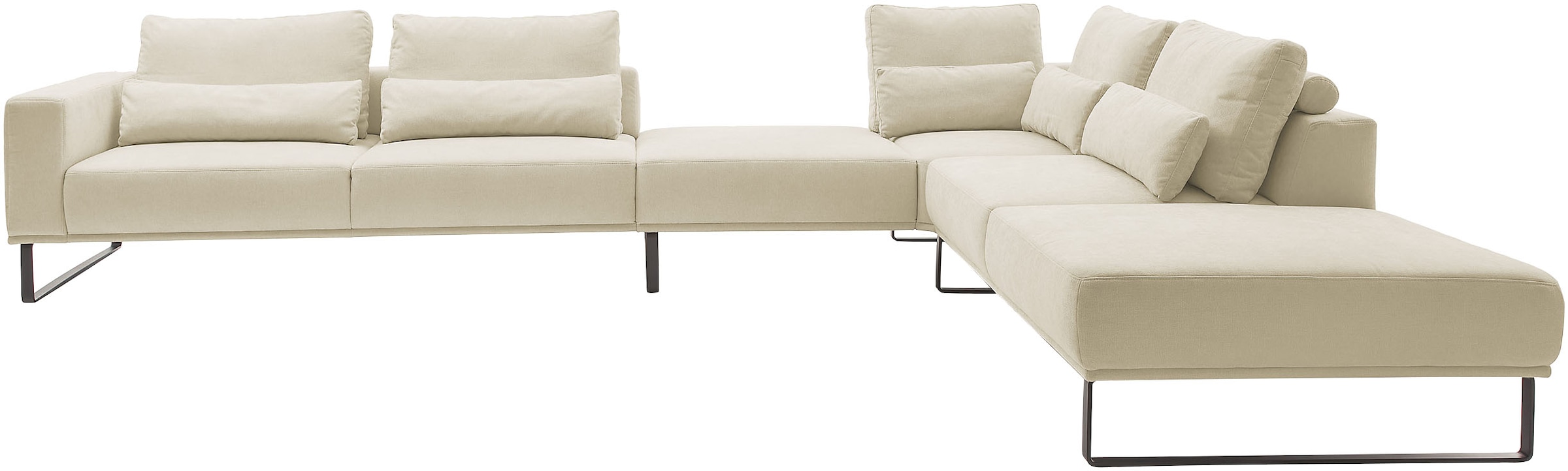 Musterring "JustB PM100 bequem, modern, elegant und viel Platz, bodenfrei" mit Zwischenhocker, wahlweise mit Funktion und Kissen, Maße 290 x 398