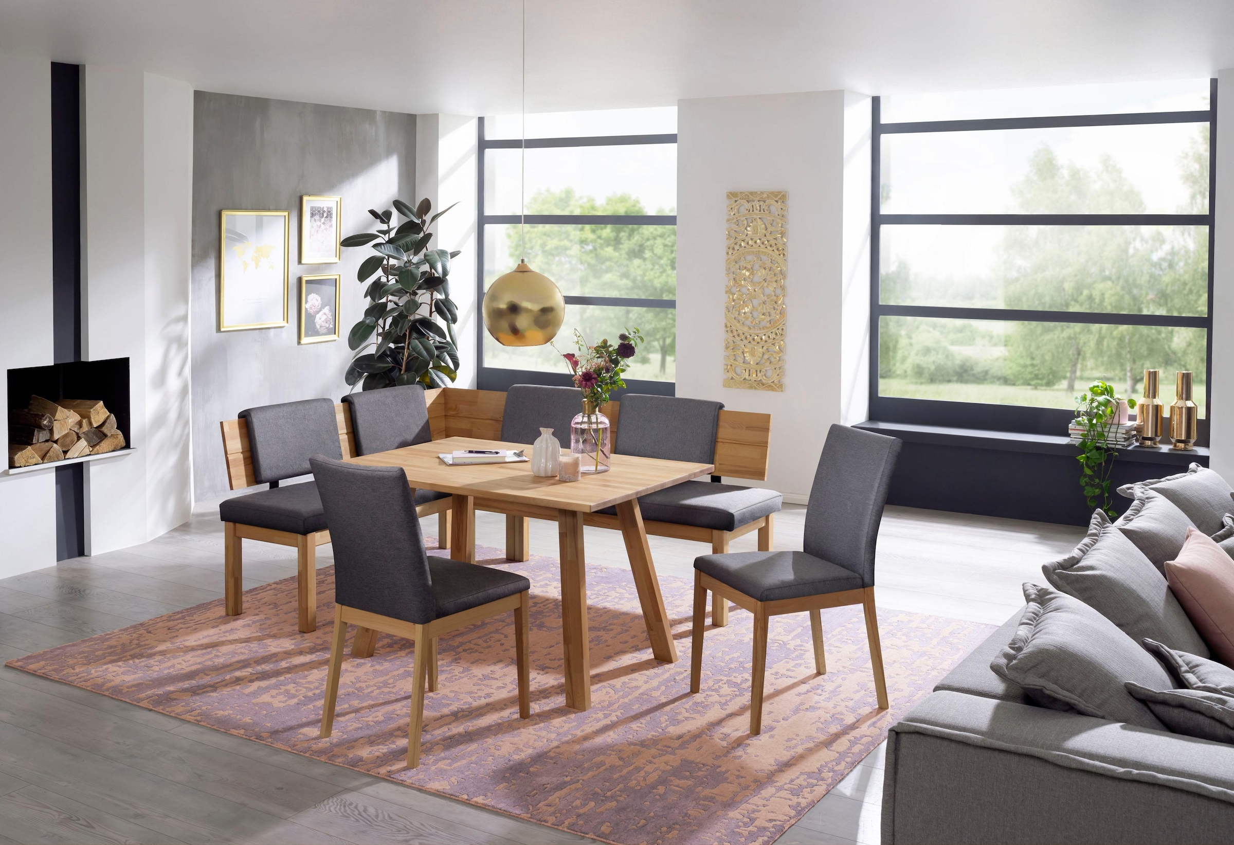 massivline&more Stuhl »Roberto«, (Set), 2 St., Polyester, Gestell aus Massivholz