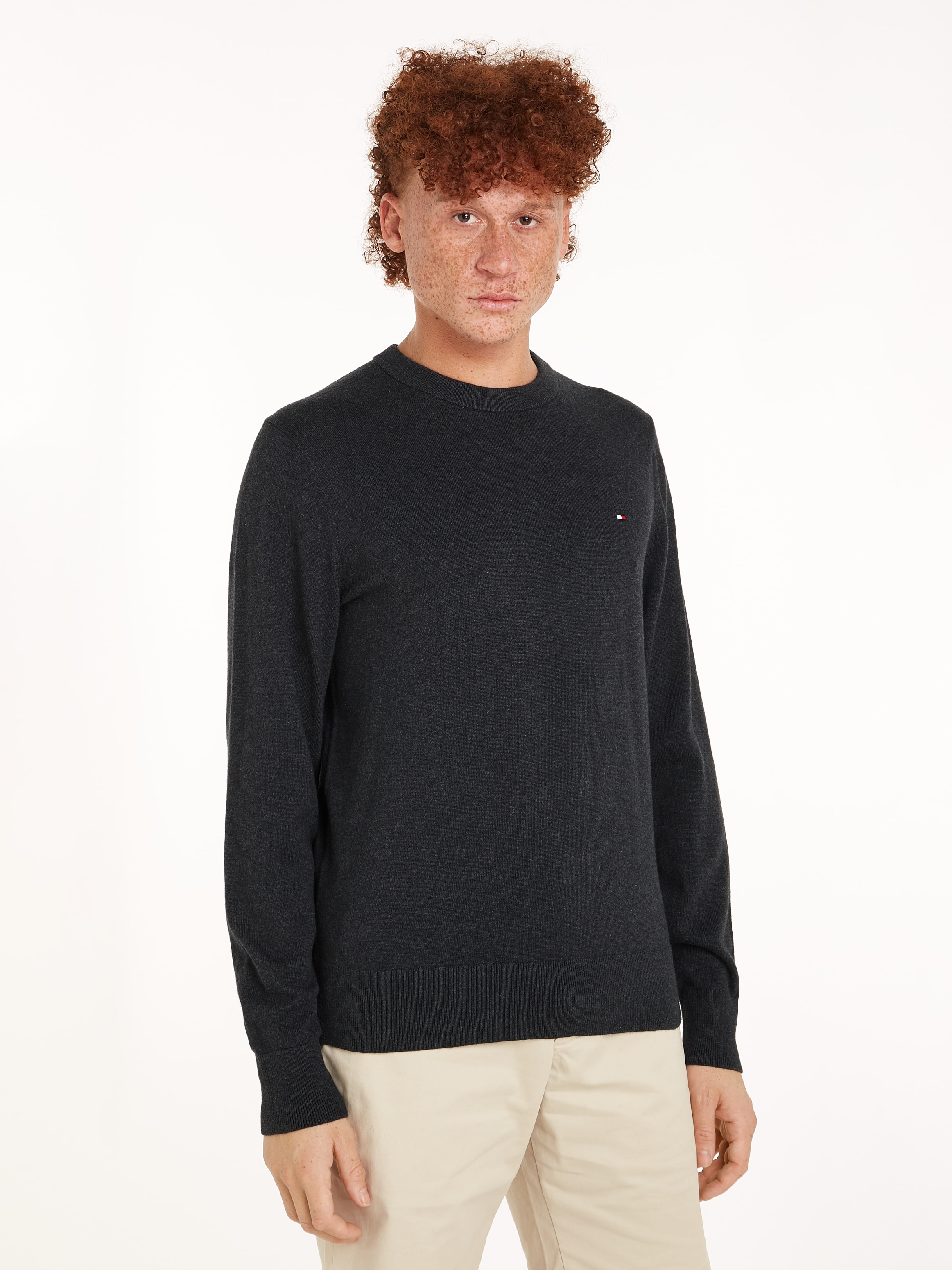 Tommy Hilfiger Rundhalspullover "PIMA ORG CTN CASHMERE CREW NECK" günstig online kaufen