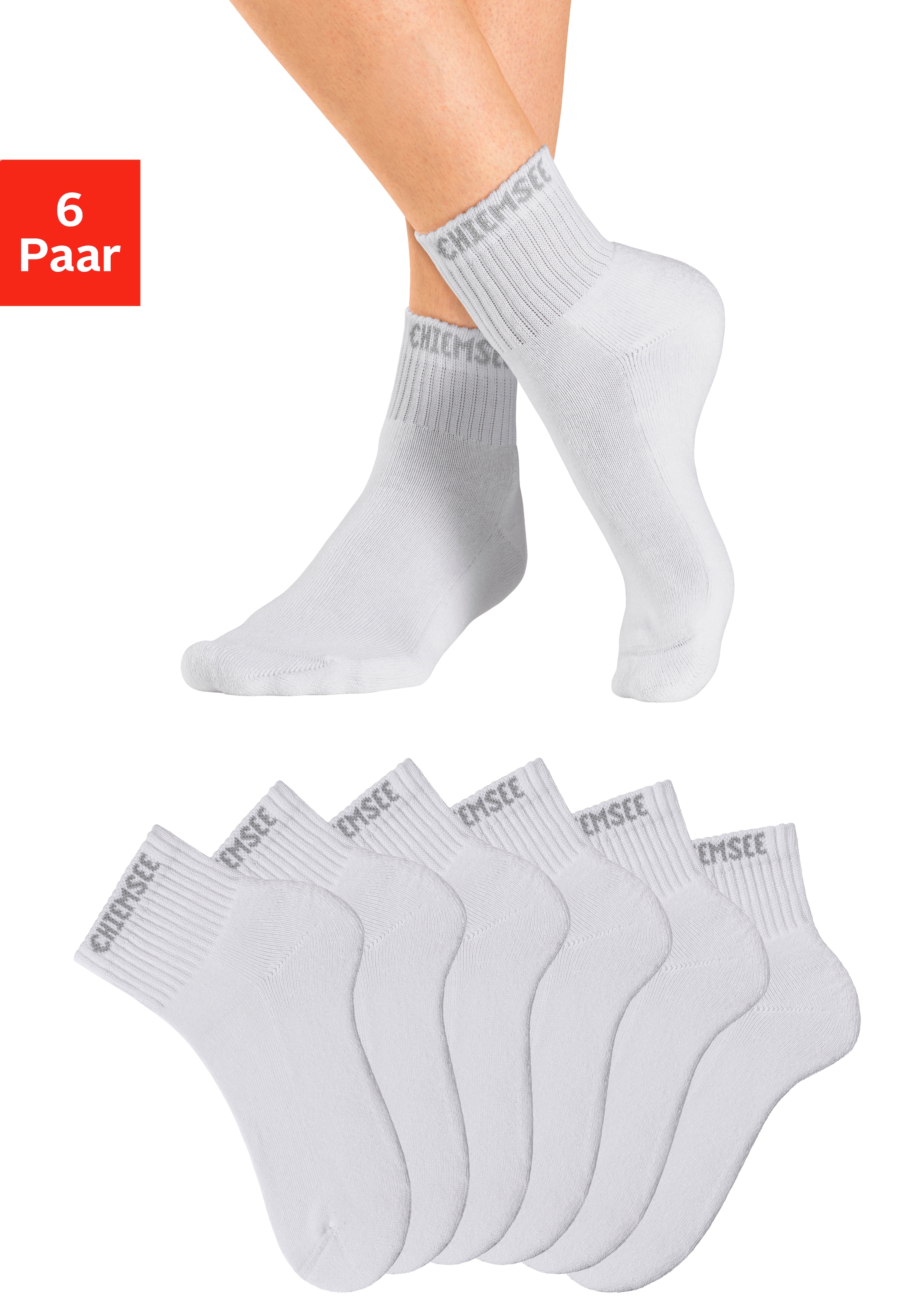 Chiemsee Kurzsocken Packung, 6 Stk. tlg. mit eingestricktem Markennamen günstig online kaufen