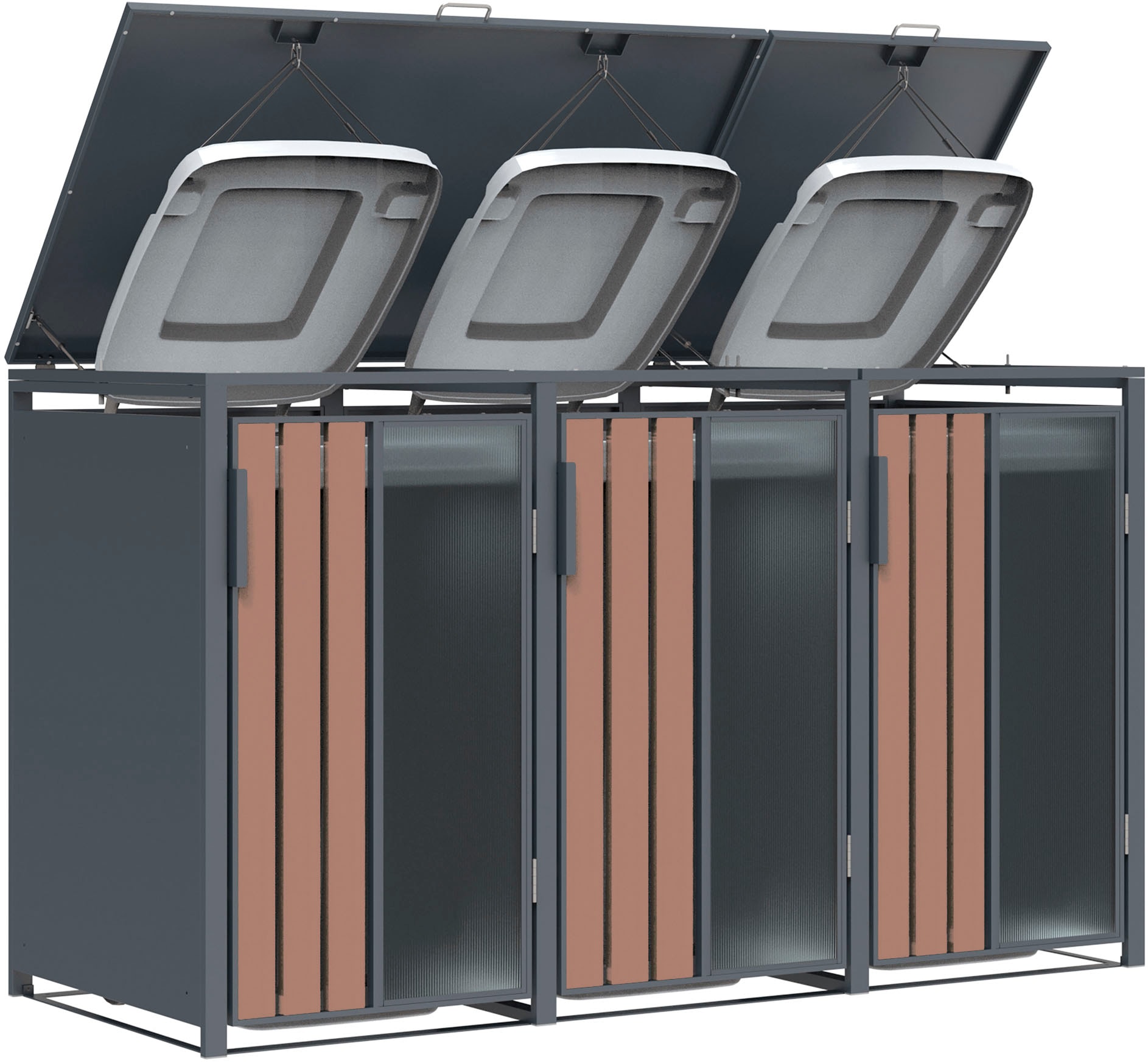 WESTMANN Mülltonnenbox »Status 3« BxTxH: 198x80x116 cm, für 3x240 L Mülltonnen