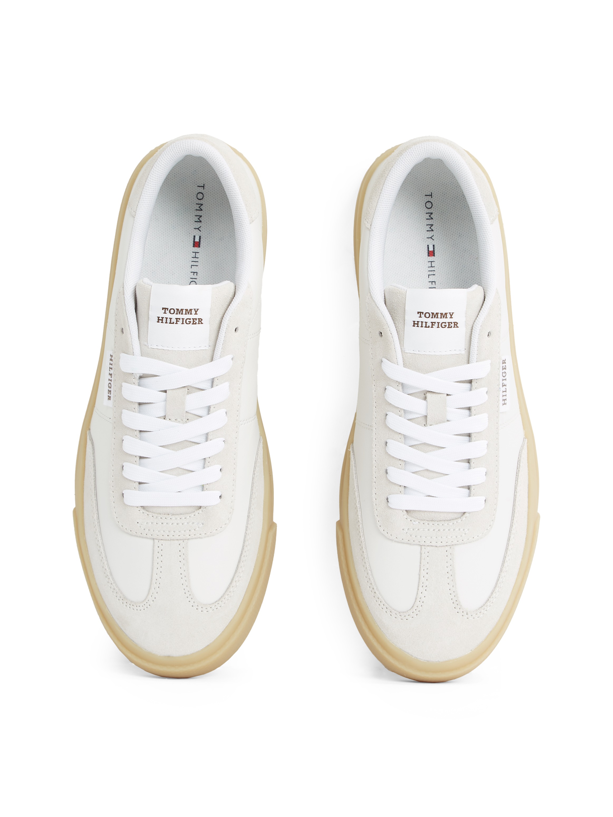 Tommy Hilfiger Sneaker »TH CUPSET SUMMER LTH«, Freizeitschuh, Halbschuh, Schnürschuh mit seitlichem Label