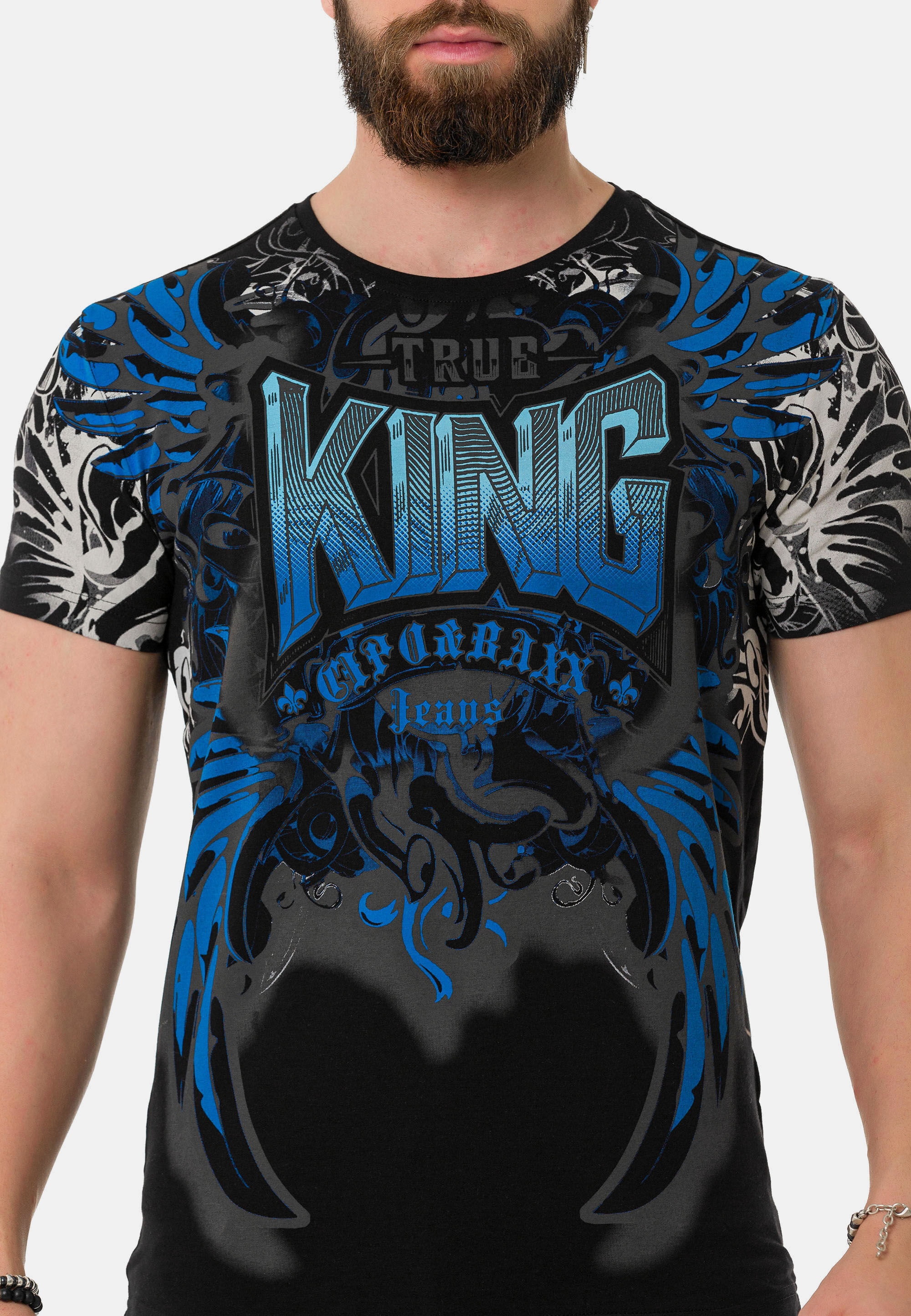 Cipo & Baxx T-Shirt »T-Shirt«, mit hochwertigem Frontmotiv