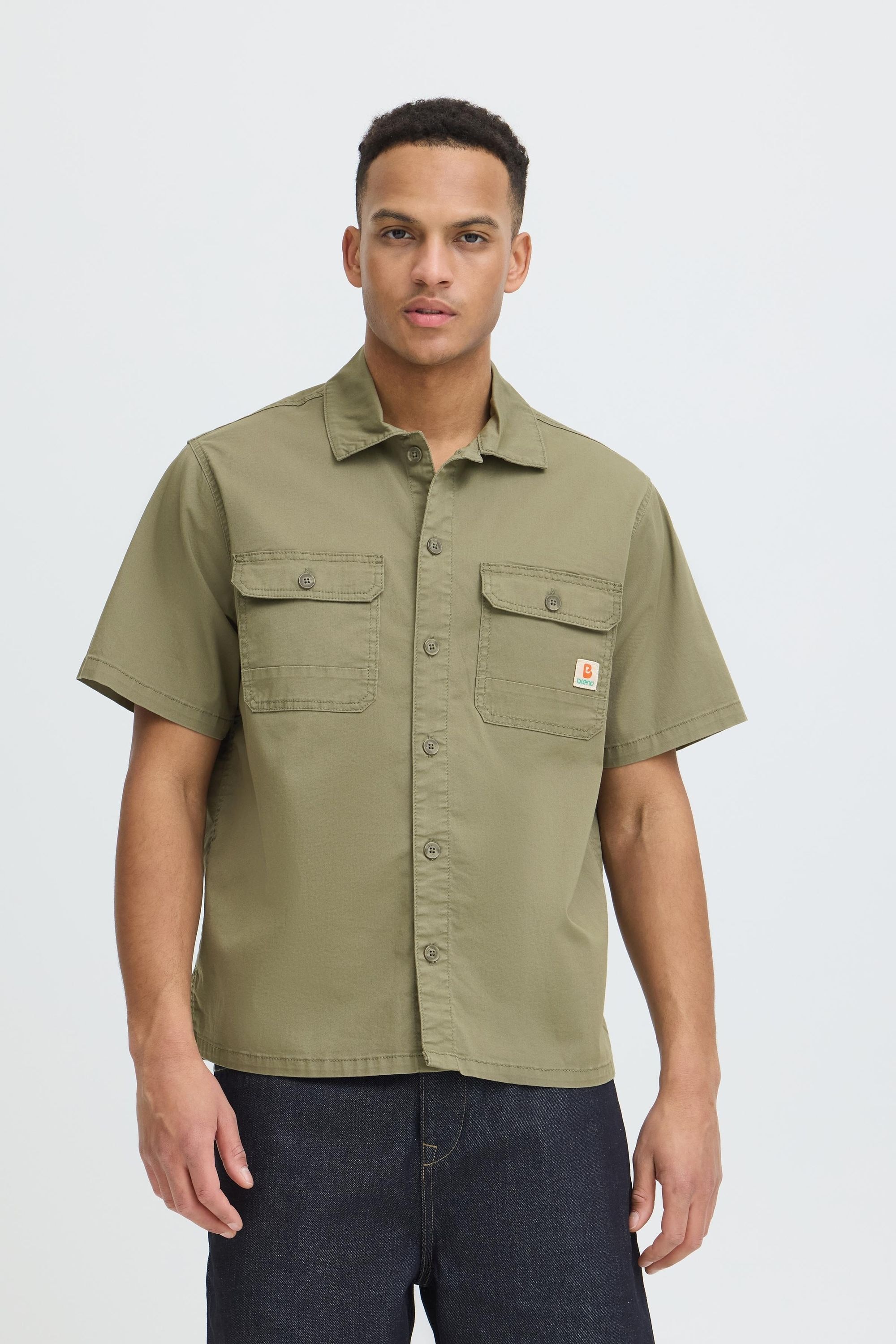 Blend Kurzarmhemd "BHMatz Overshirt" Rustikales Kurzarmhemd mit Brusttasche günstig online kaufen