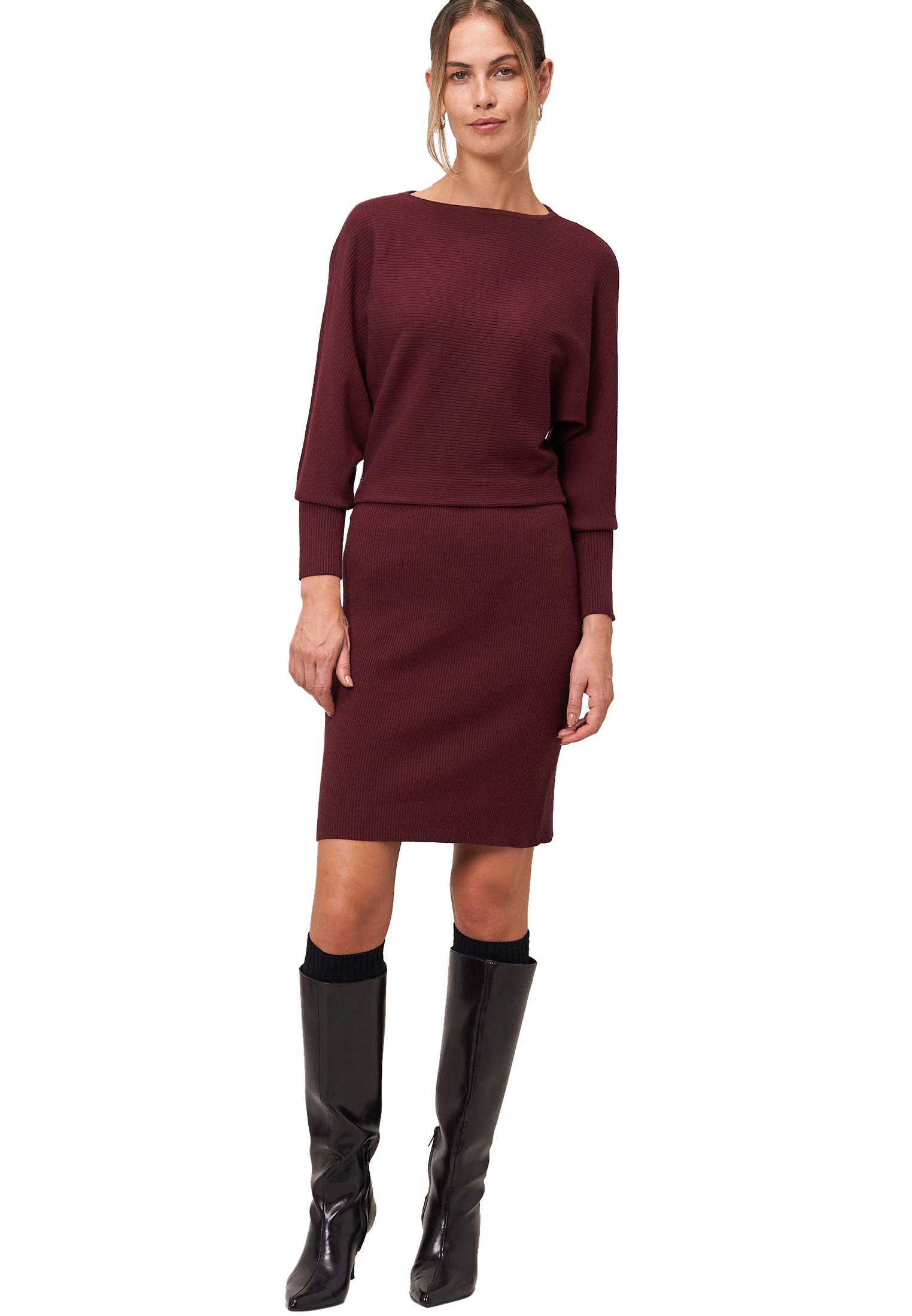 Zero Strickkleid »zero Damen Strickkleid mit U-Boot Ausschnitt«, Plain/ohne Details