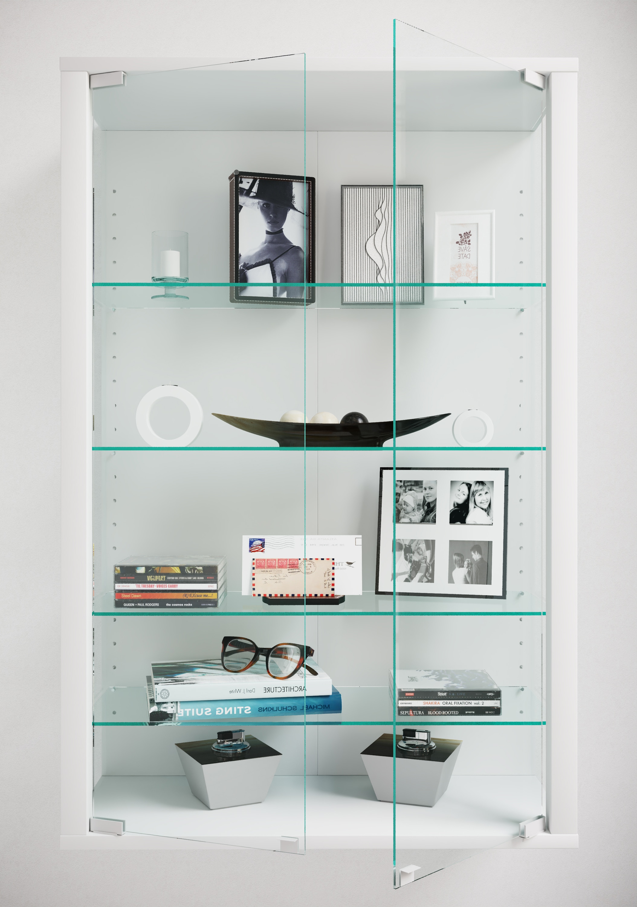 VCM Wandregal »Wandvitrine Hängevitrine Glasvitrine Glas Udina L« 1 Stk. tlg.