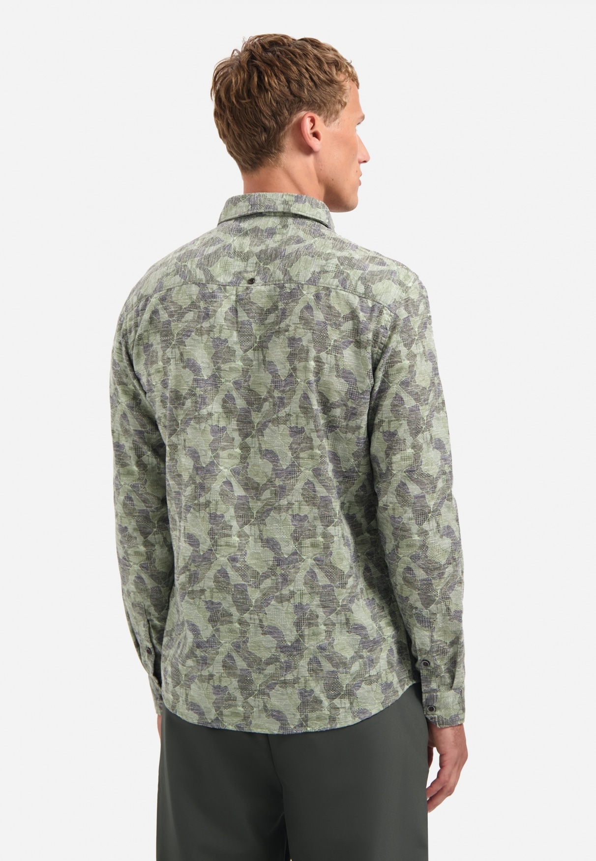 NO EXCESS Langarmhemd »No Excess Bedrucktes T-Shirt Shirt Allover Printed Jacquard«