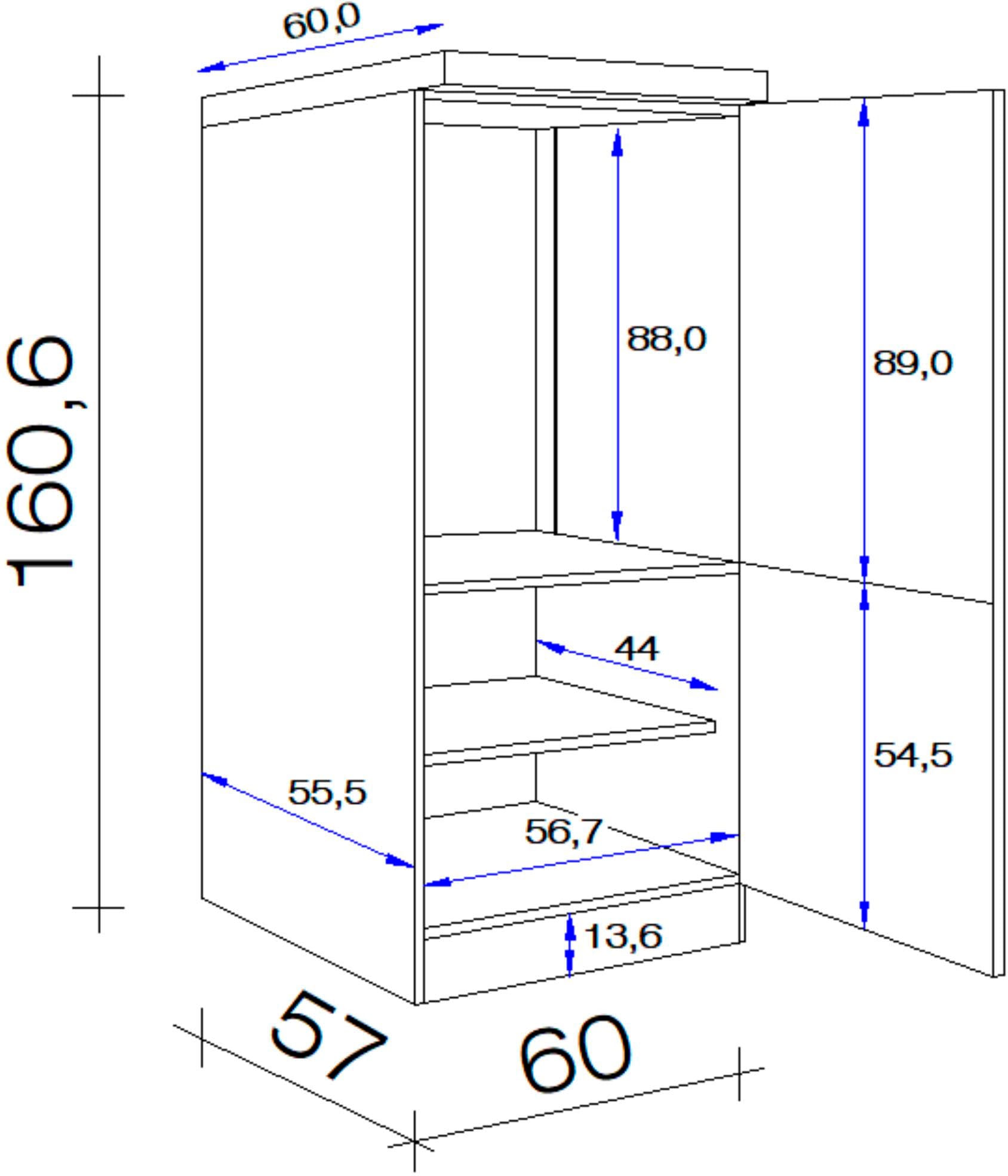 Flex-Well Kühlumbauschrank »Wito«, (B x H x T) 60 x 161/162 x 60 cm  bestellen | BAUR