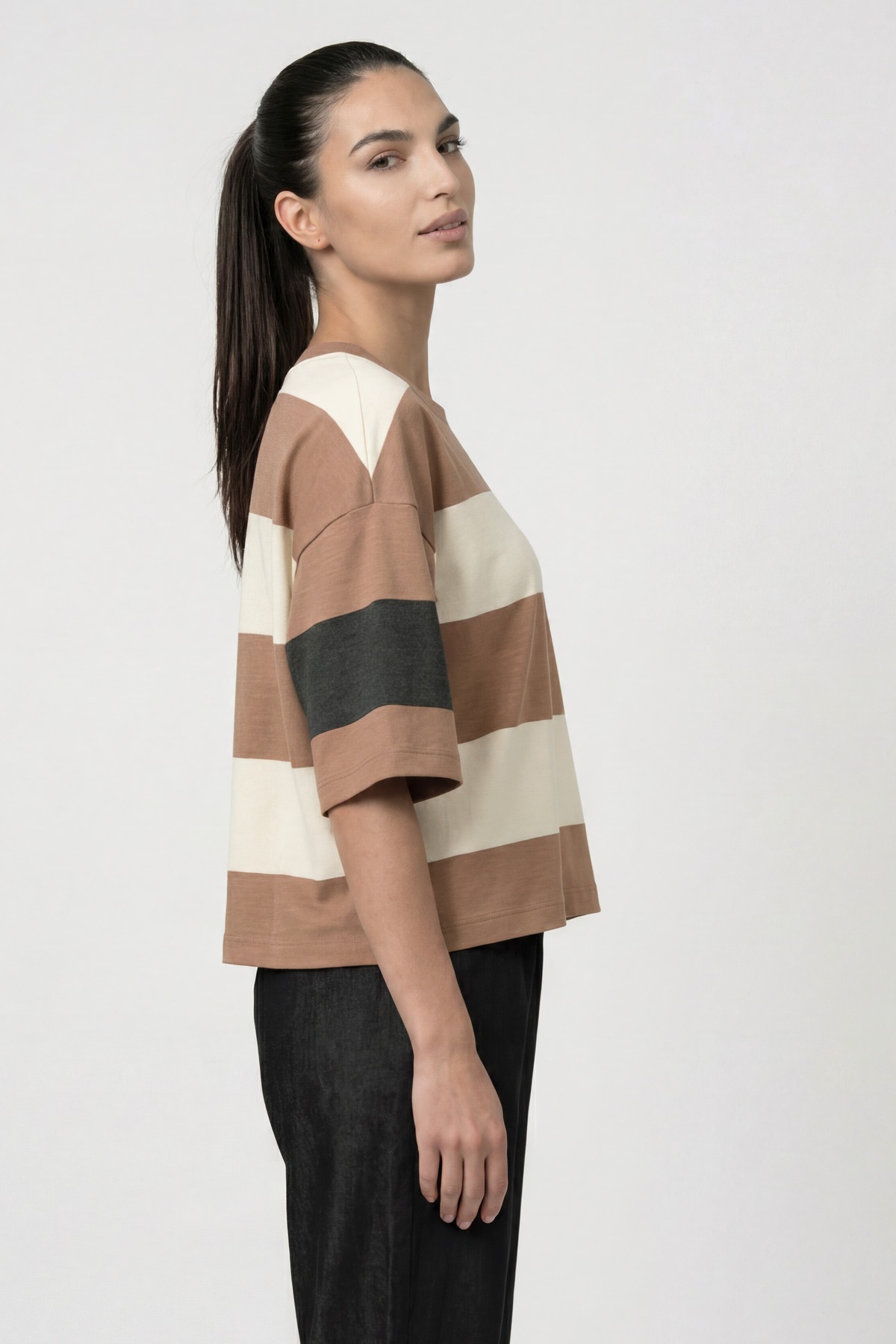 Monari Sweatshirt »Sweatshirt Ringel + Colourblock«, Regular fit mit Streifen
