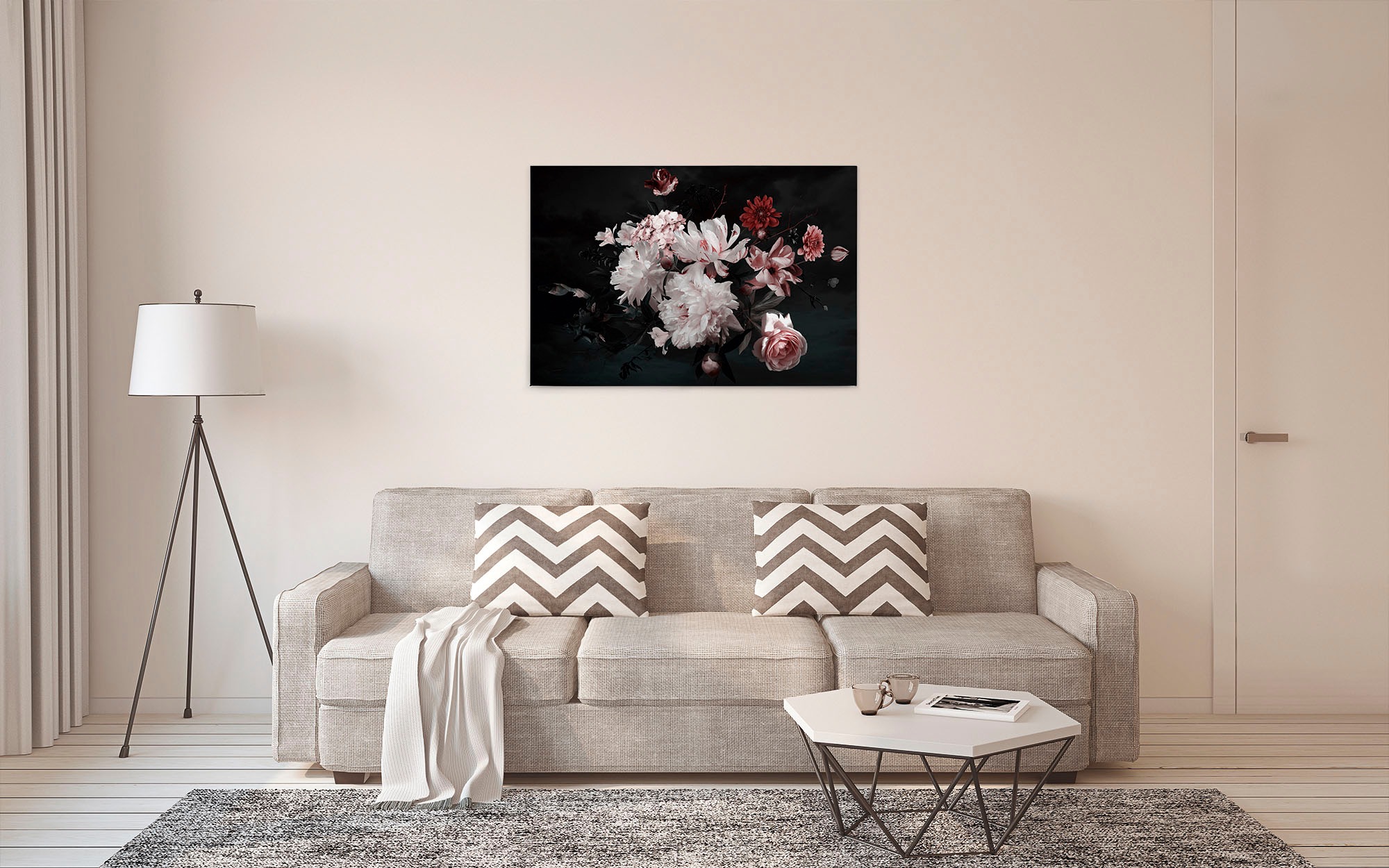 A.S. Création Leinwandbild »Blunch Of Flowers«, Kunst-Blumen-Kinder, (1 St.), Romantische Blumen, Rosen Keilrahmen Leinwand-Bild Wohnzimmer modern