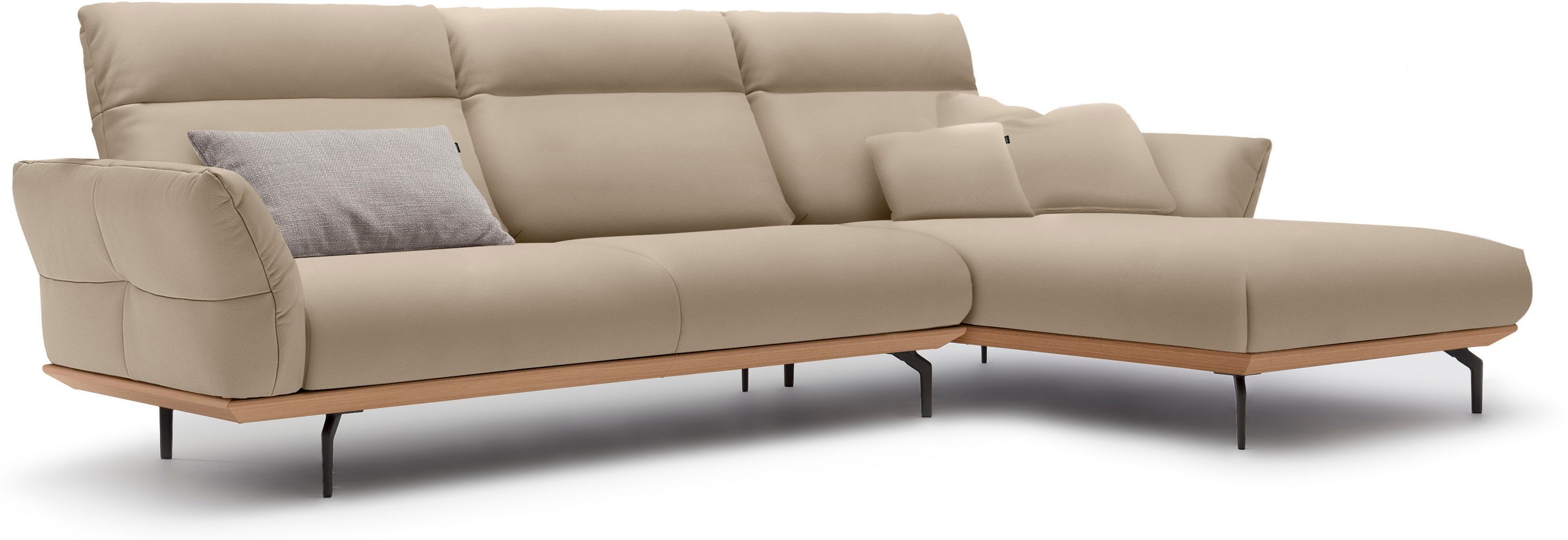 Creation BY ROLF BENZ Ecksofa "CR.460", Sockel in Eiche, Winkelfüße in Umbr günstig online kaufen