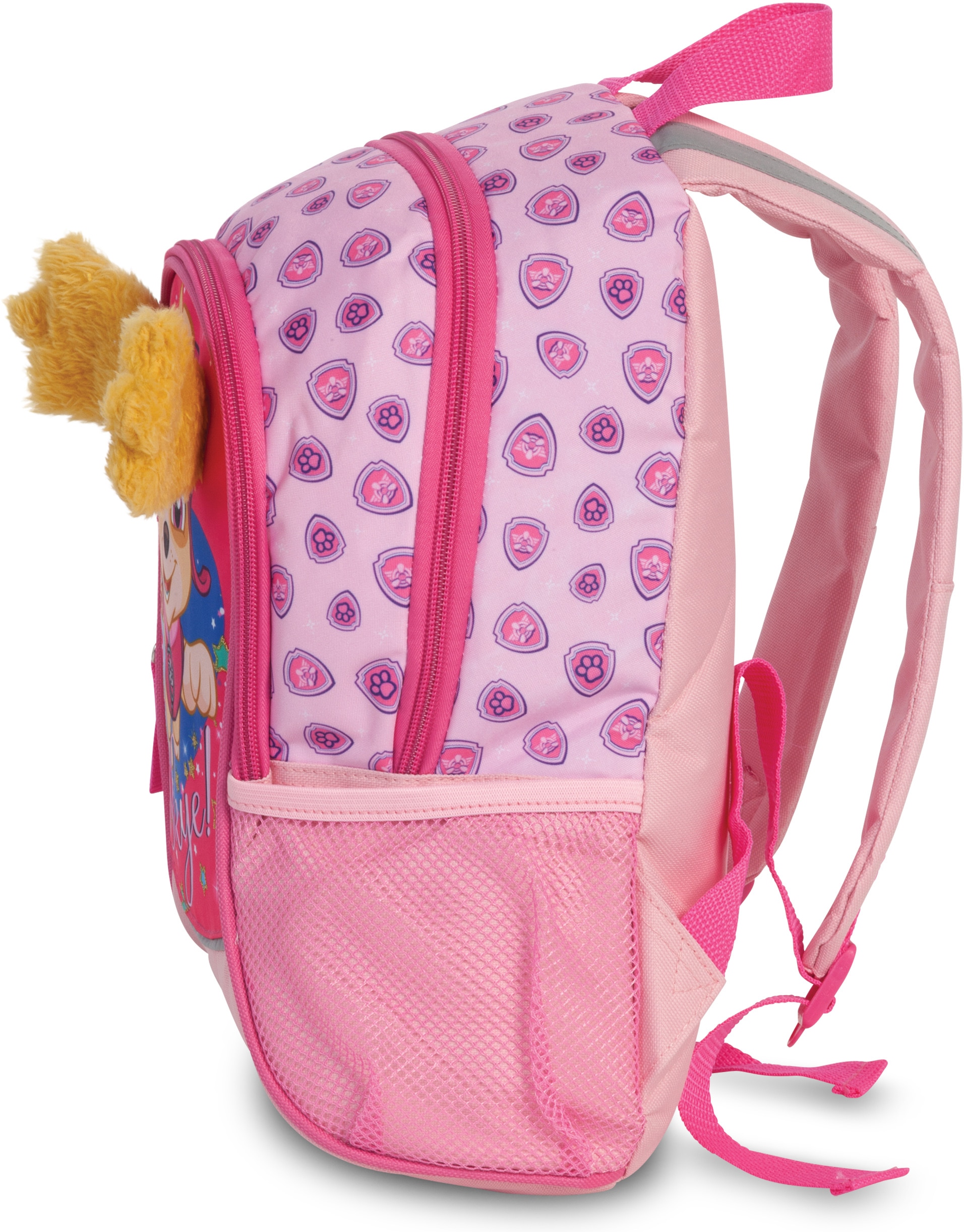 fabrizio® Paw »Viacom rosa«, Flächen | BAUR Streifen auf reflektierende den Kinderrucksack Schultergurten-Floureszierende kaufen Patrol,