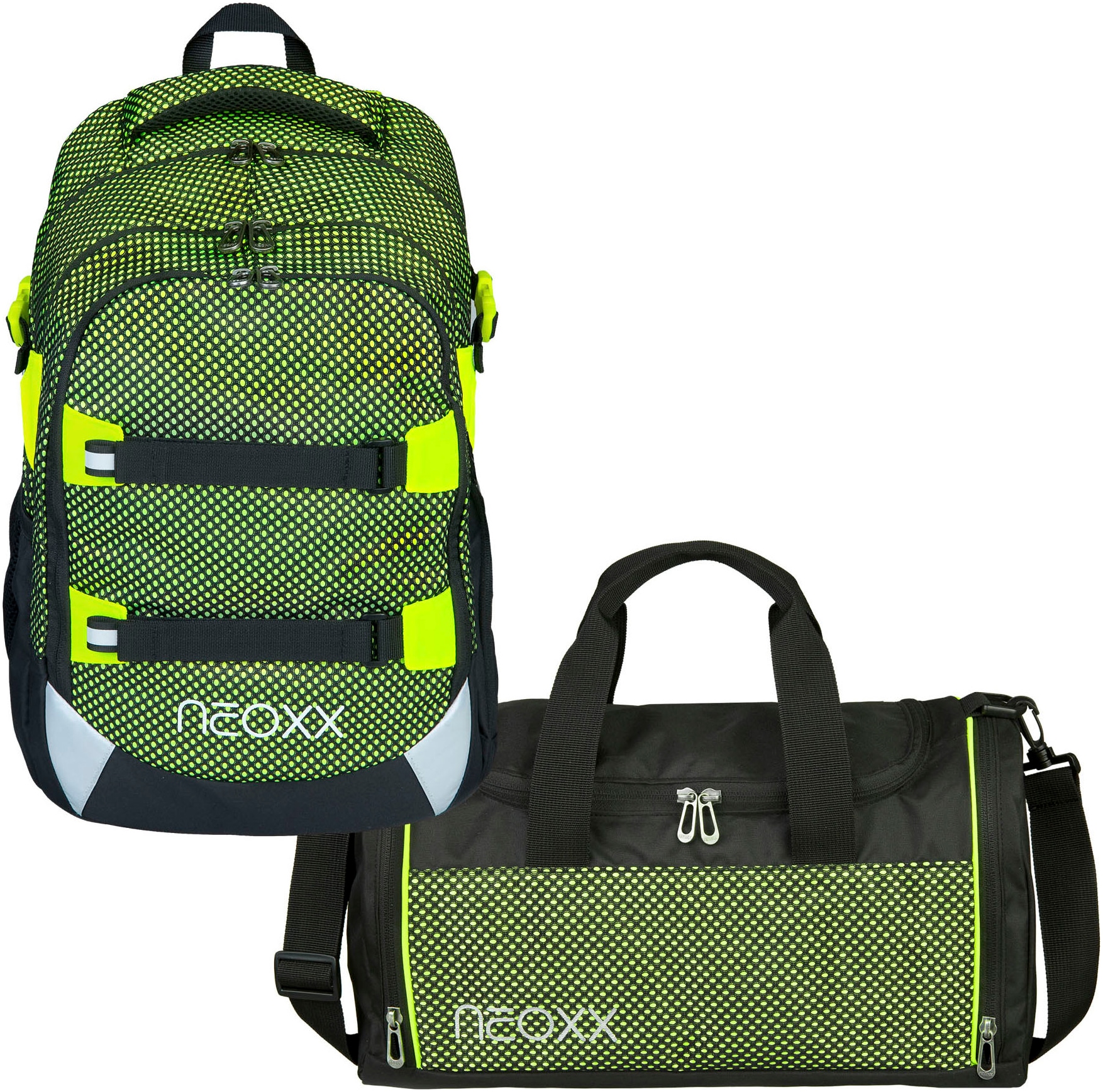 Schulrucksack »All about Neon Rucksack & Sporttasche«, Reflektorflächen, aus...