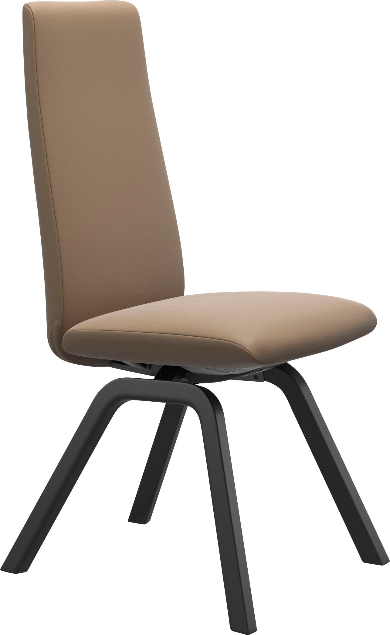 Polsterstuhl STRESSLESS "Laurel", braun (almond paloma, schwarz), B:49cm H:105cm T:60cm, Leder PALOMA: PALOMA ist ein durchgefärbtes Semianilin-Möbelleder mit natürlicher Narbung., Stühle, Polsterstuhl, High Back, Größe M, mit schräggestellten Beinen in S