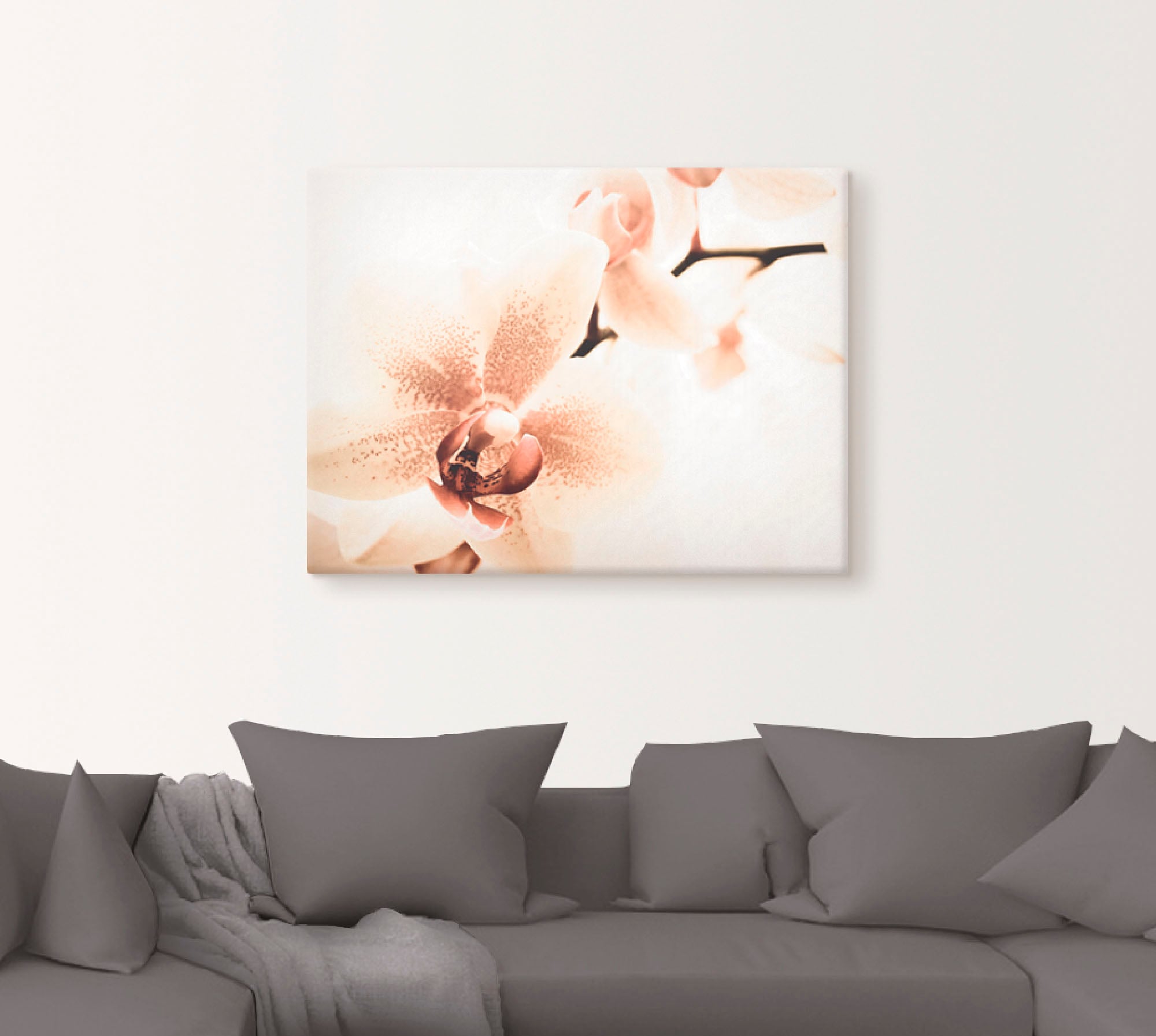 Artland Leinwandbild »Orchidee abstrakte Collage« Blumen 1 Stk. tlg. auf Holzrahmen gespannt