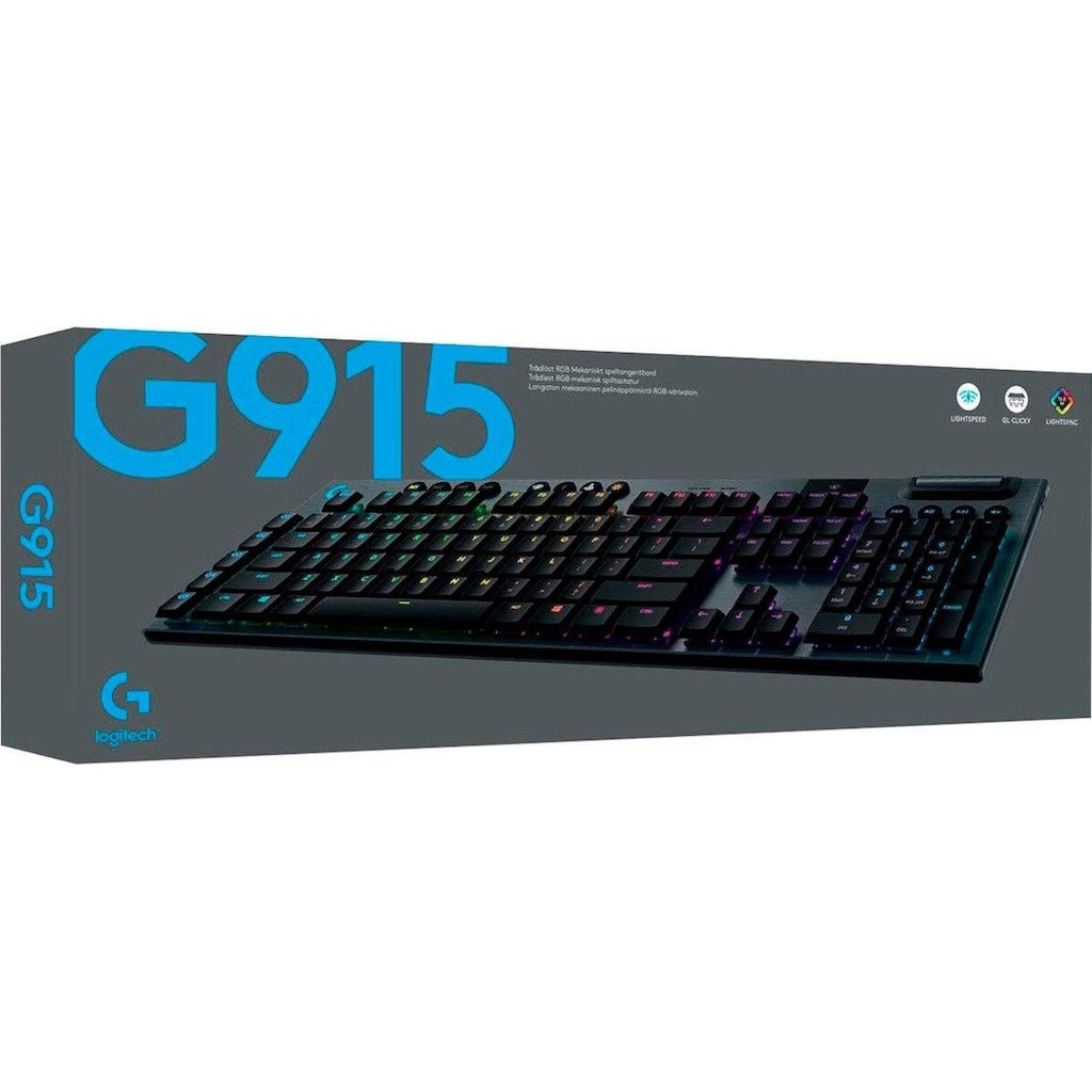 Logitech G Gaming-Tastatur »G915 LIGHTSPEED«, (USB-Anschluss-Ziffernblock-Multimedia-Tasten)