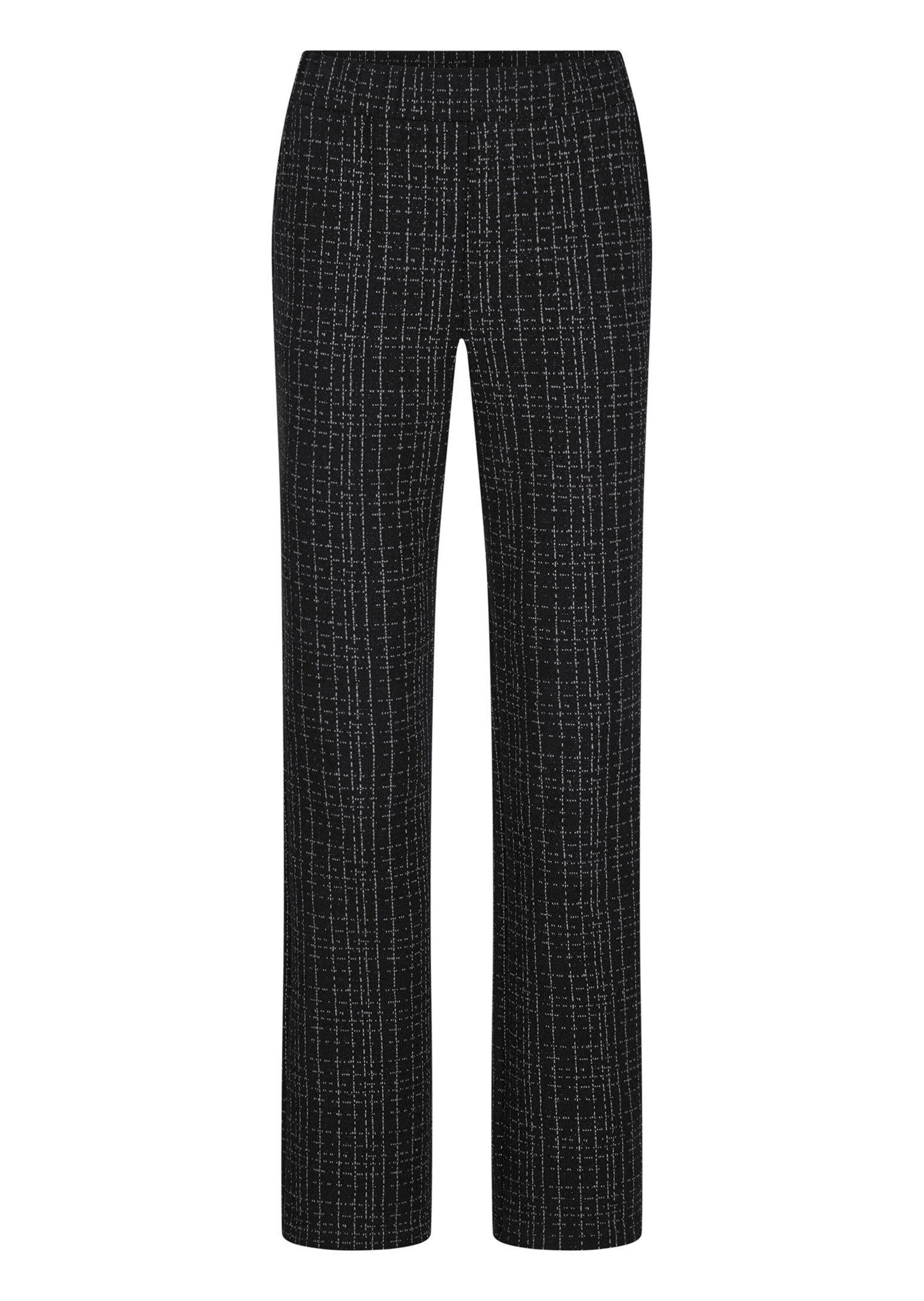 GOLDNER Damen Stoffhose "Jerseyhose VERA in Tweed-Optik", schwarz, Gr. 44, Obermaterial: 93% Baumwolle CO. 7% metallisierte Fasern MTF., Hosen