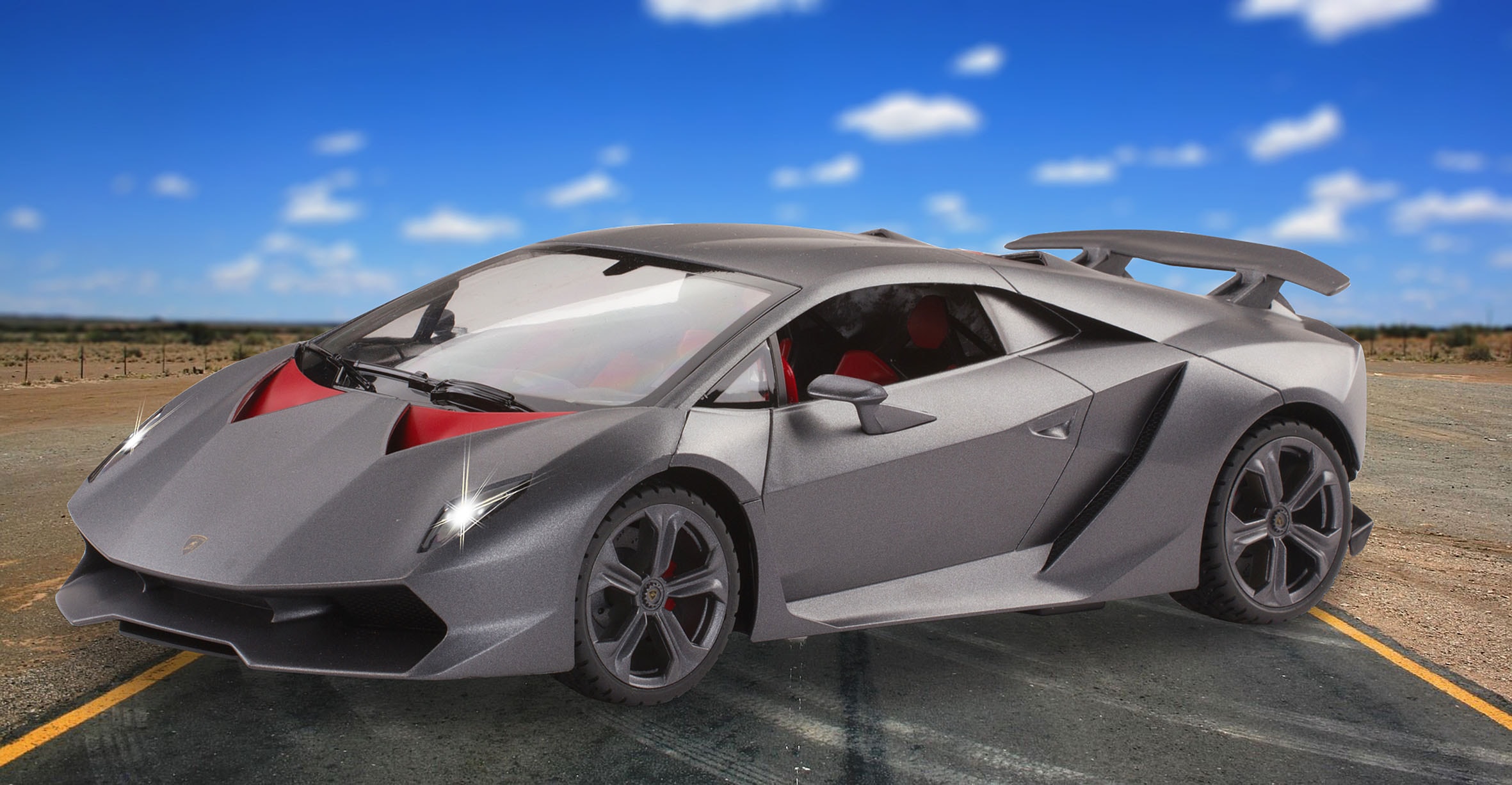 Jamara RC-Auto »Lamborghini Sesto Elemento, 1:14, grau, 2,4GHz«, mit Licht