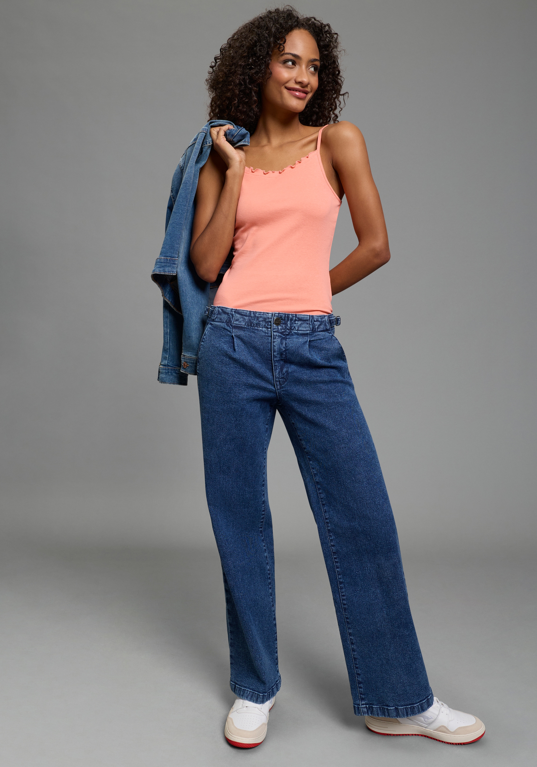 Arizona Weite Jeans weite Beinweite, normale Leibhöhe, bequeme Passform