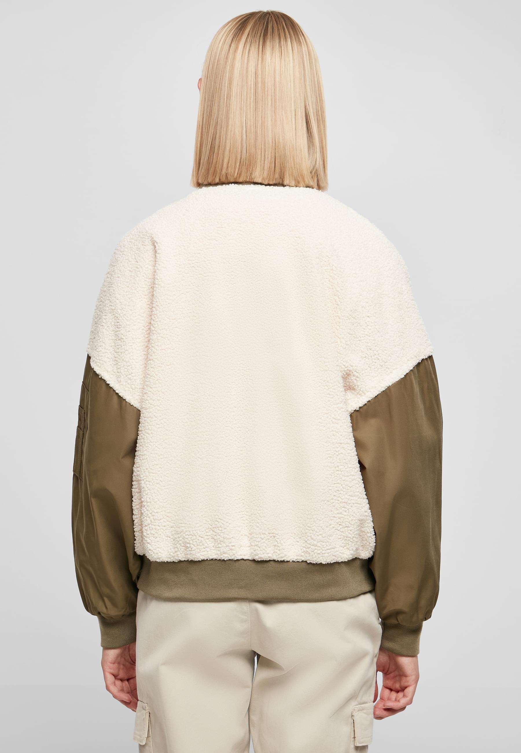 URBAN CLASSICS Bomberjacke »Urban Classics Damen Ladies Oversized Sherpa Mixed Bomber Jacket«, (1 St.), ohne Kapuze