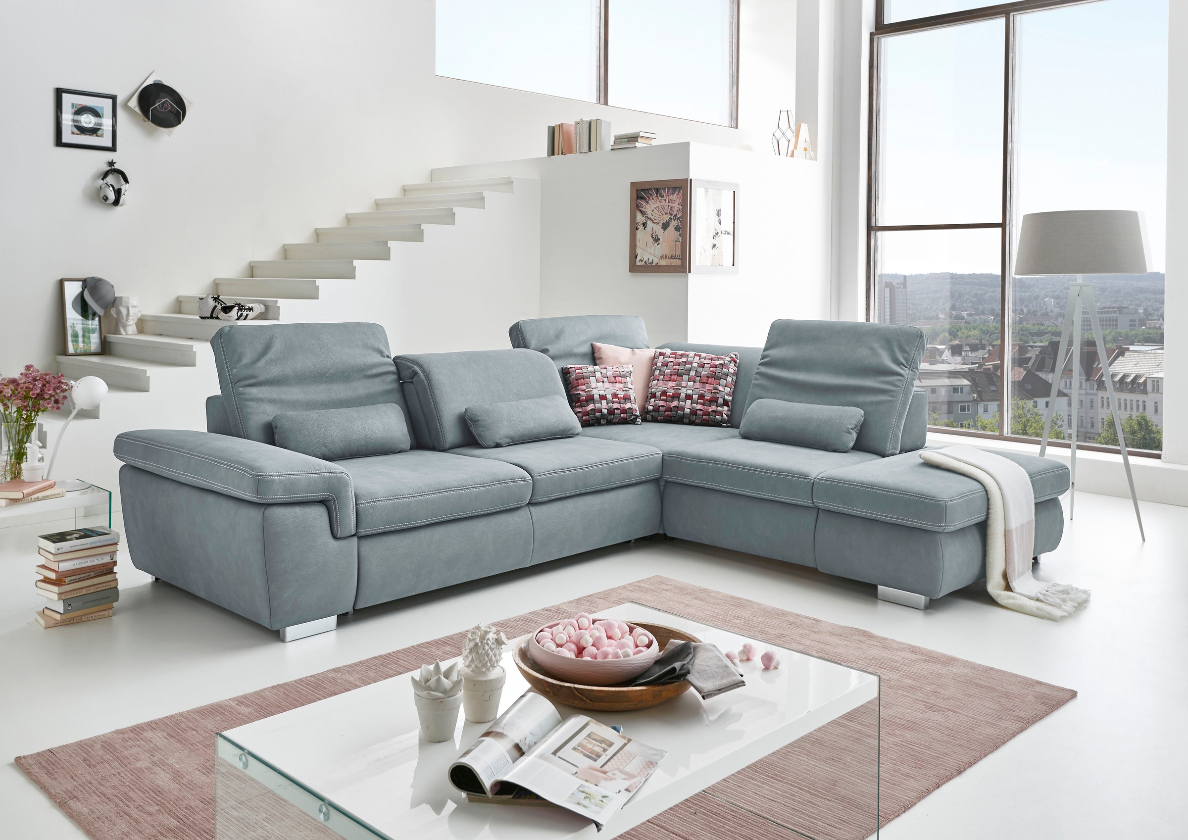 Die PlanBar Ecksofa »MP-IN17041 L-Form«, Sitztiefenverstellung, optional mit Kopfteilverstellung & Bettfunktion