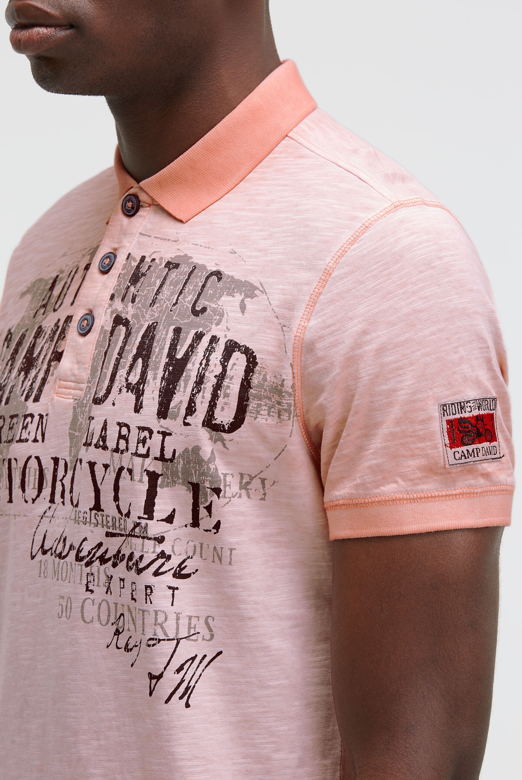 CAMP DAVID Poloshirt mit Vintage-Waschung