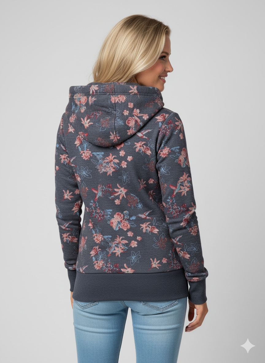 Ragwear Sweatjacke »NESKA ZIP FLOWERS O« mit extra breiten Bündchen