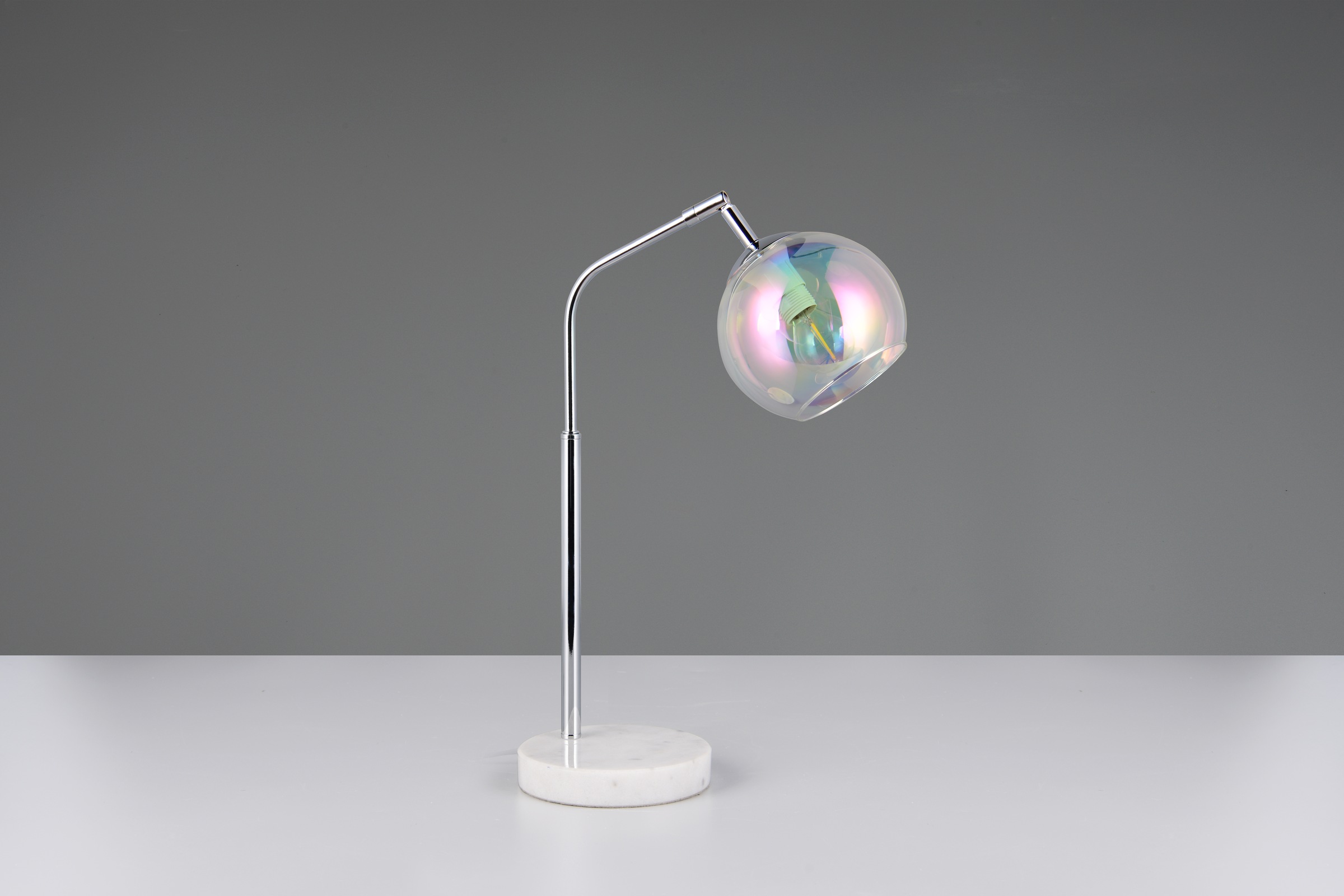 TRIO Leuchten Schreibtischlampe »PAXTON, exkl. 1x E14 max 10W, Leseleuchte Nachttischlampe«, 1 flammig, Leuchtmittel E14 | Leuchtmittel wechselbar, mit Glas Lampenschirm, Schnurschalter, Höhe 45 cm, Tiefe 28 cm