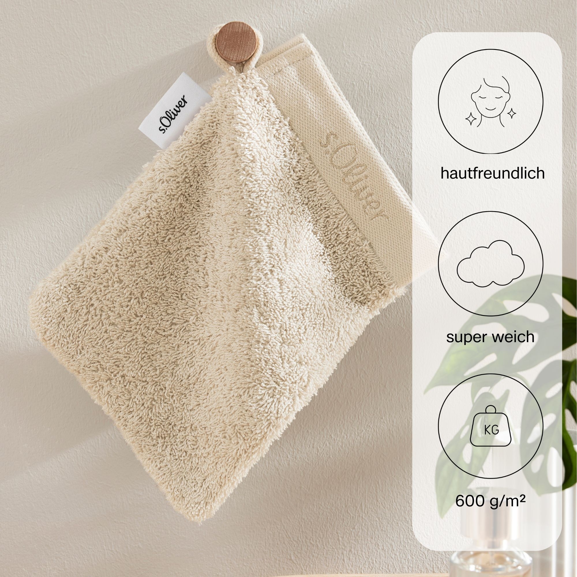 s.Oliver Waschhandschuh »s.Oliver, Premium Qualität, 600 gr/m², auch als Sets erhältlich«, (1 St., Waschlappen 16 x 21 cm), große Farbauswahl, auch als Duschtuch, Handtuch, Gästetuch