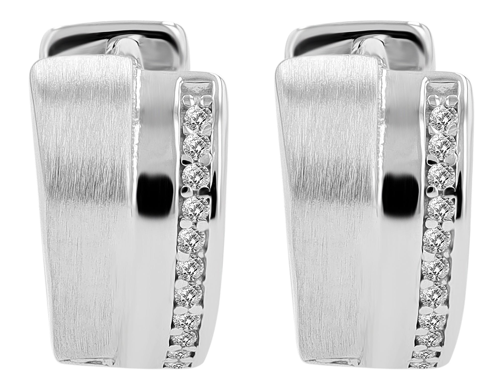 Adelia´s Klappcreolen »Damen Ohrringe – Klappcreole aus 925 Silber mit Zirkonia« Ideal als Geschenk – dezent und elegant