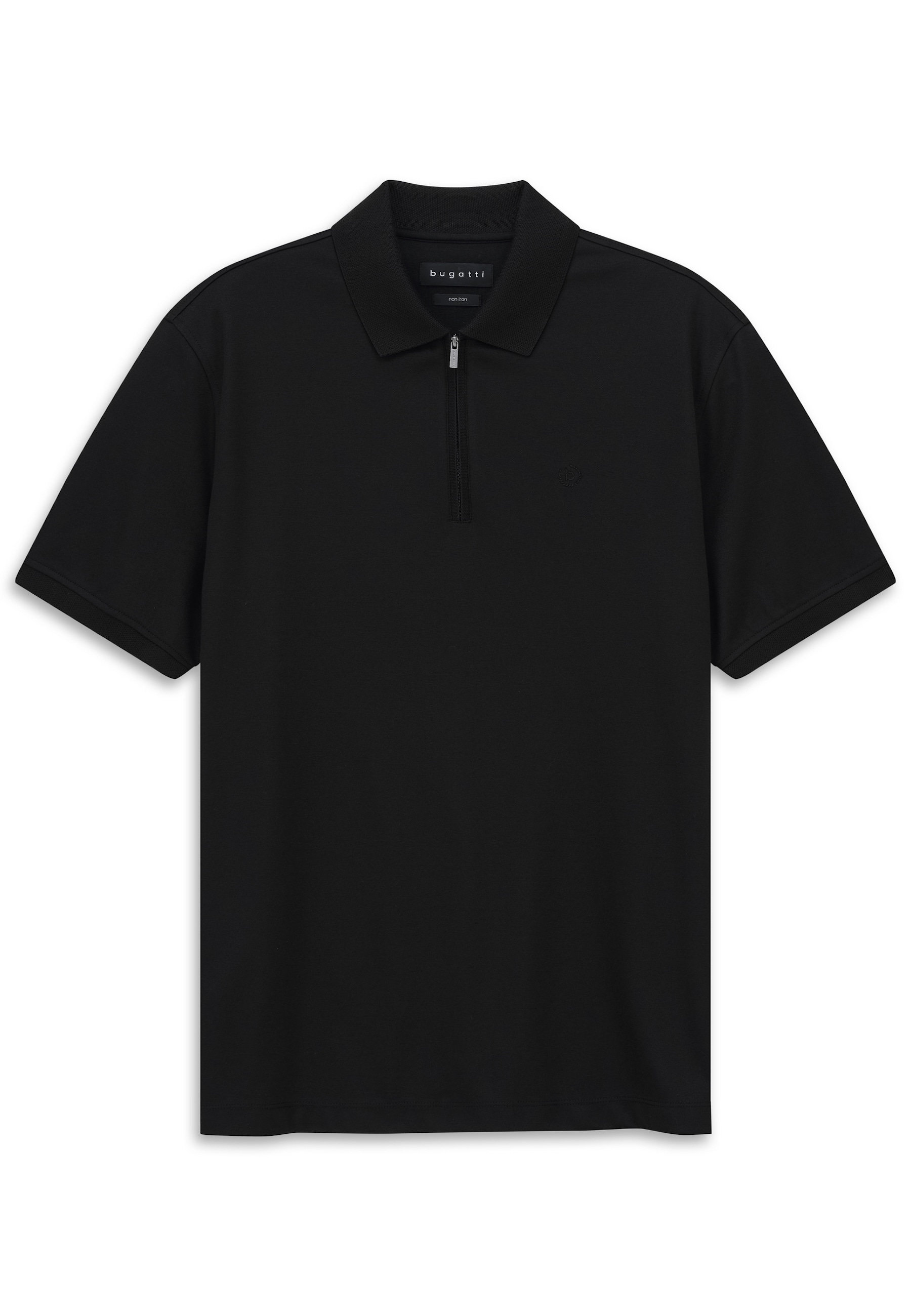 bugatti Poloshirt mit kurzem Reißverschluss