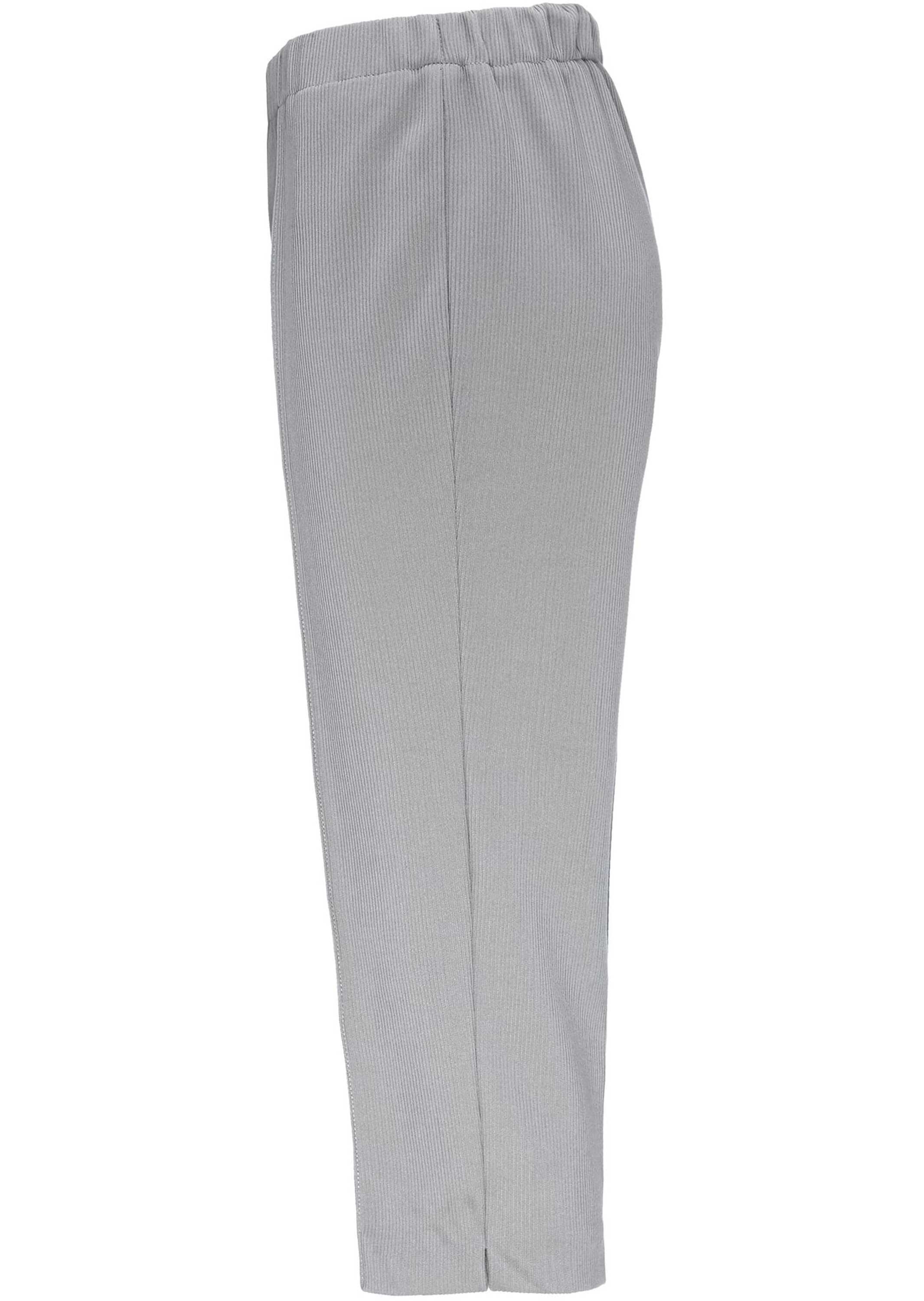 Caprihose GOLDNER "Trageangenehme 7/8-Rippenhose", Damen, Gr. 50, N-Gr, grau (silbergrau), Obermaterial: 100% Polyester COOLMAX PES(Coolmax)., Hosen Caprihose 3