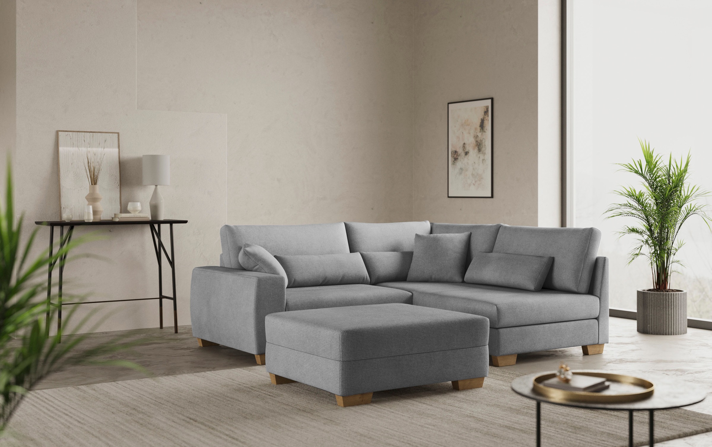 Mr. Couch Hocker »II«, Mit Federkern, wahlweise mit DuraSpring-Taschenfederkern