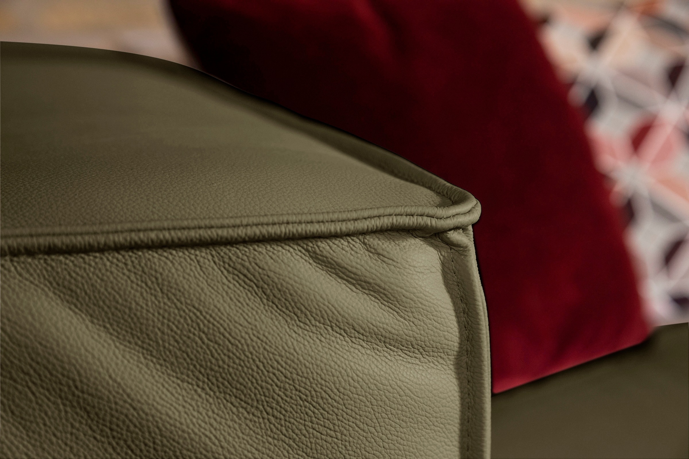 W.SCHILLIG Ecksofa »around-the-block«, (Spar-Set), inklusive Hocker, mit eleganter Biese, mit Federkern