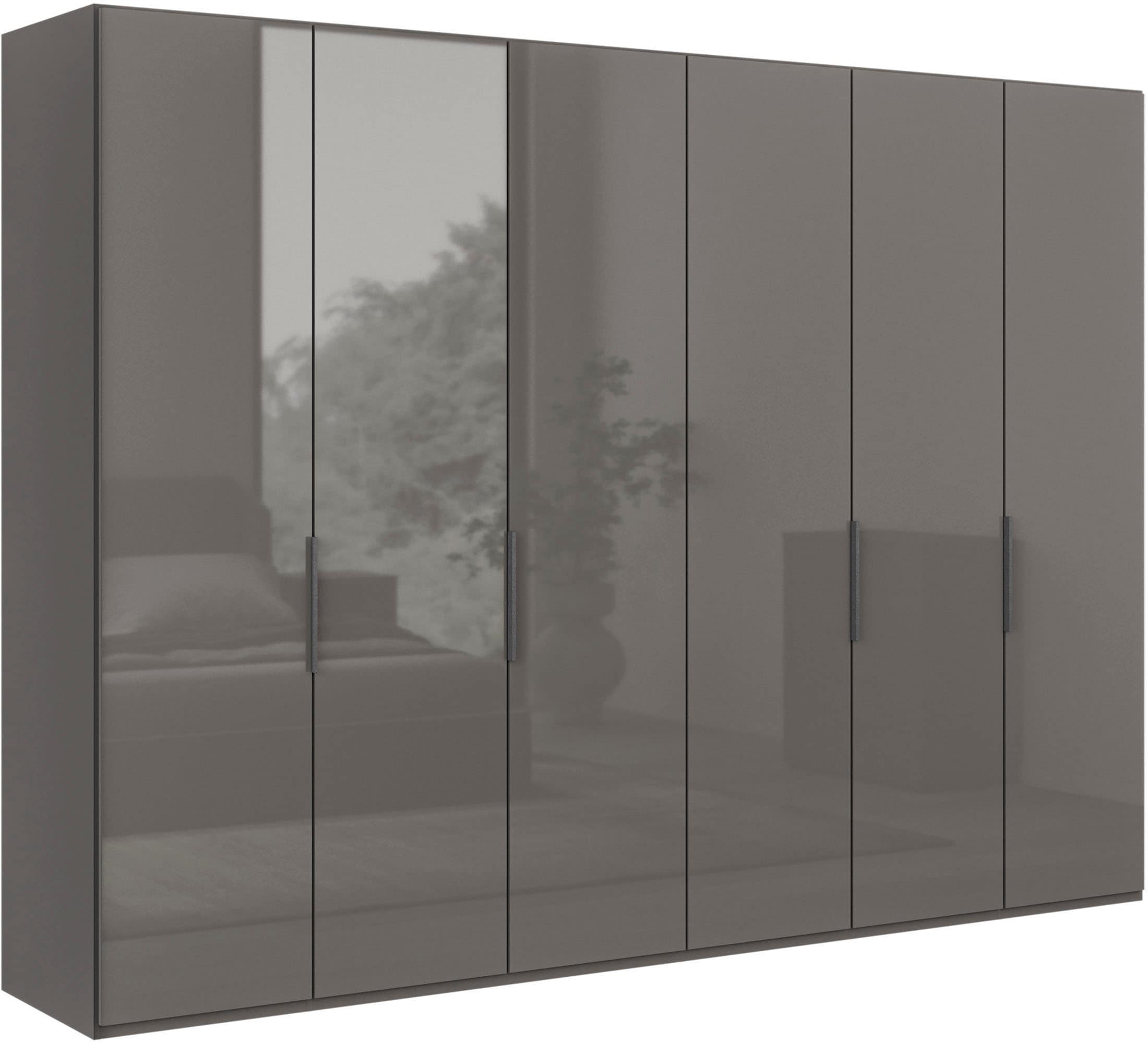 WIEMANN 1100000002199 "Ohio, Kleiderschrank, Schrank, Garderobe, mit Glasfront, 300 cm" inklusive Einlegeböden & Kleiderstangen, 2 Höhen, MADE IN GERMANY, inklusive Türdämpfung, hochwertige Glasfront