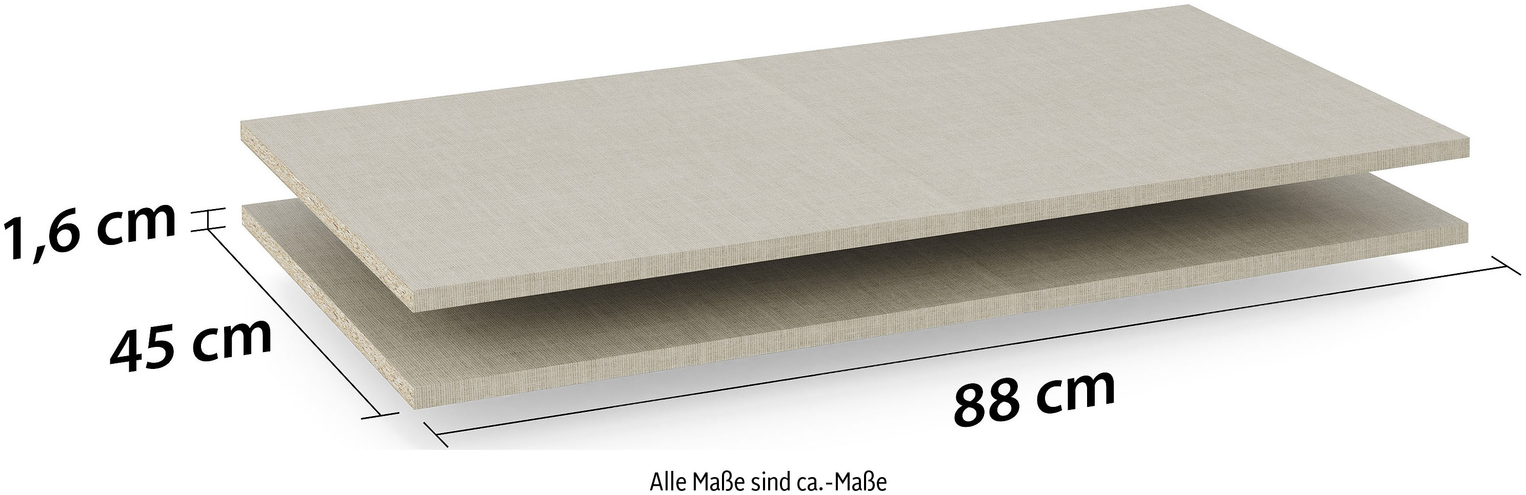 rauch Einlegeboden "Zubehör für Rauch-Drehtürenschränke ORANGE" 2er-Set Breite 88 cm, Tiefe 45 cm