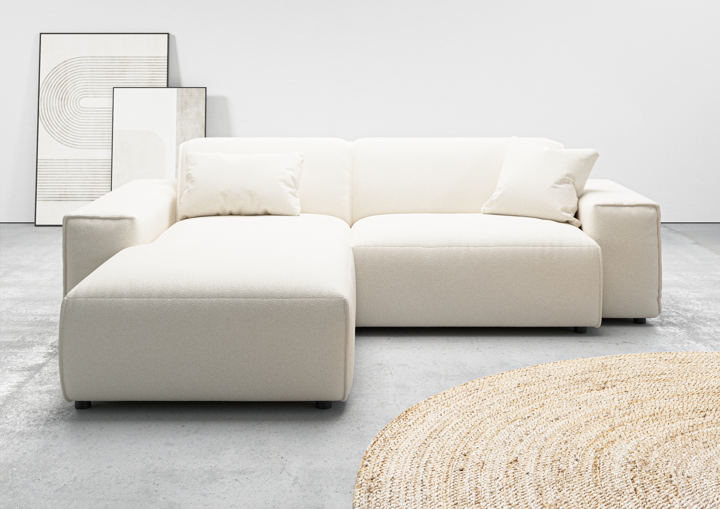 andas Ecksofa »Glimminge L-Form auch in Breitcord, Feincord + Easy care-Bezug,«, Breite 234, Zierkissen