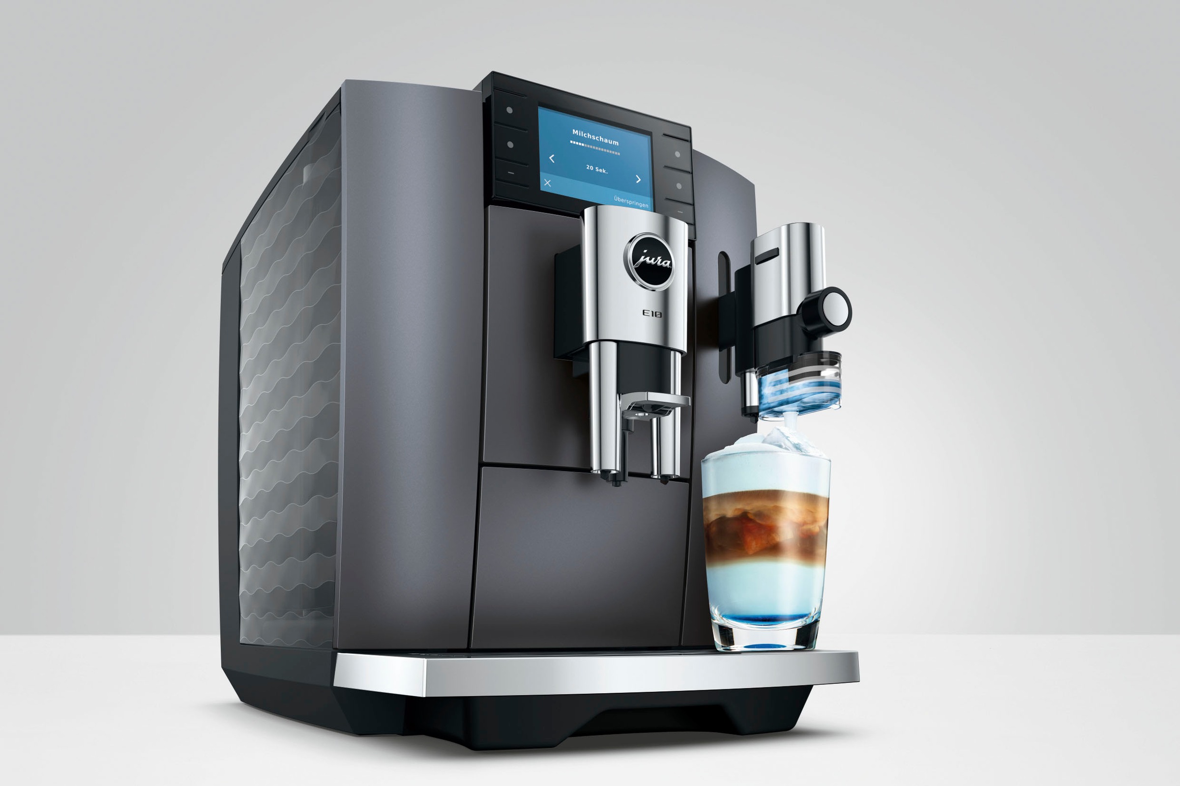 JURA Kaffeevollautomat »15743 E10 (EA), Onyx Grey« 36 Spezialitäten, Light & Cold Brew & Sweet Foam