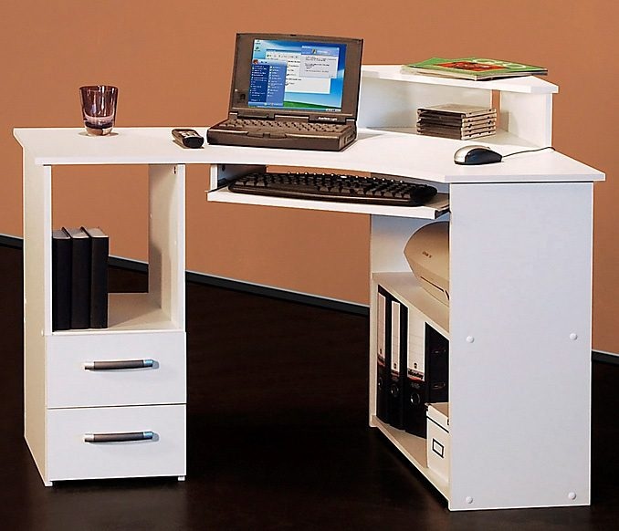 VOGL Möbelfabrik Schreibtisch »Sam«, in 2 Größen, mit Tastaturauszug & Monitoraufsatz, opt. Towerfach